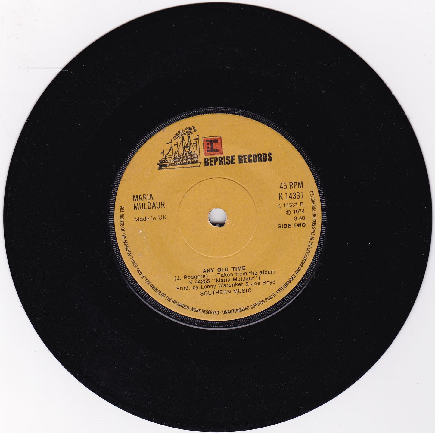 Maria Muldaur – Midnight At The Oasis (Reprise 1974) 7" vinyl single G+/-