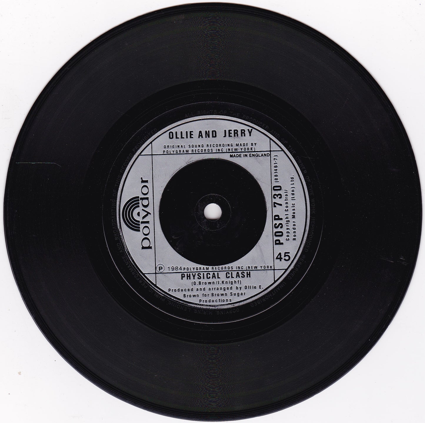 Ollie & Jerry – Electric Boogaloo (Polydor 1984) 7" vinyl single G+/-