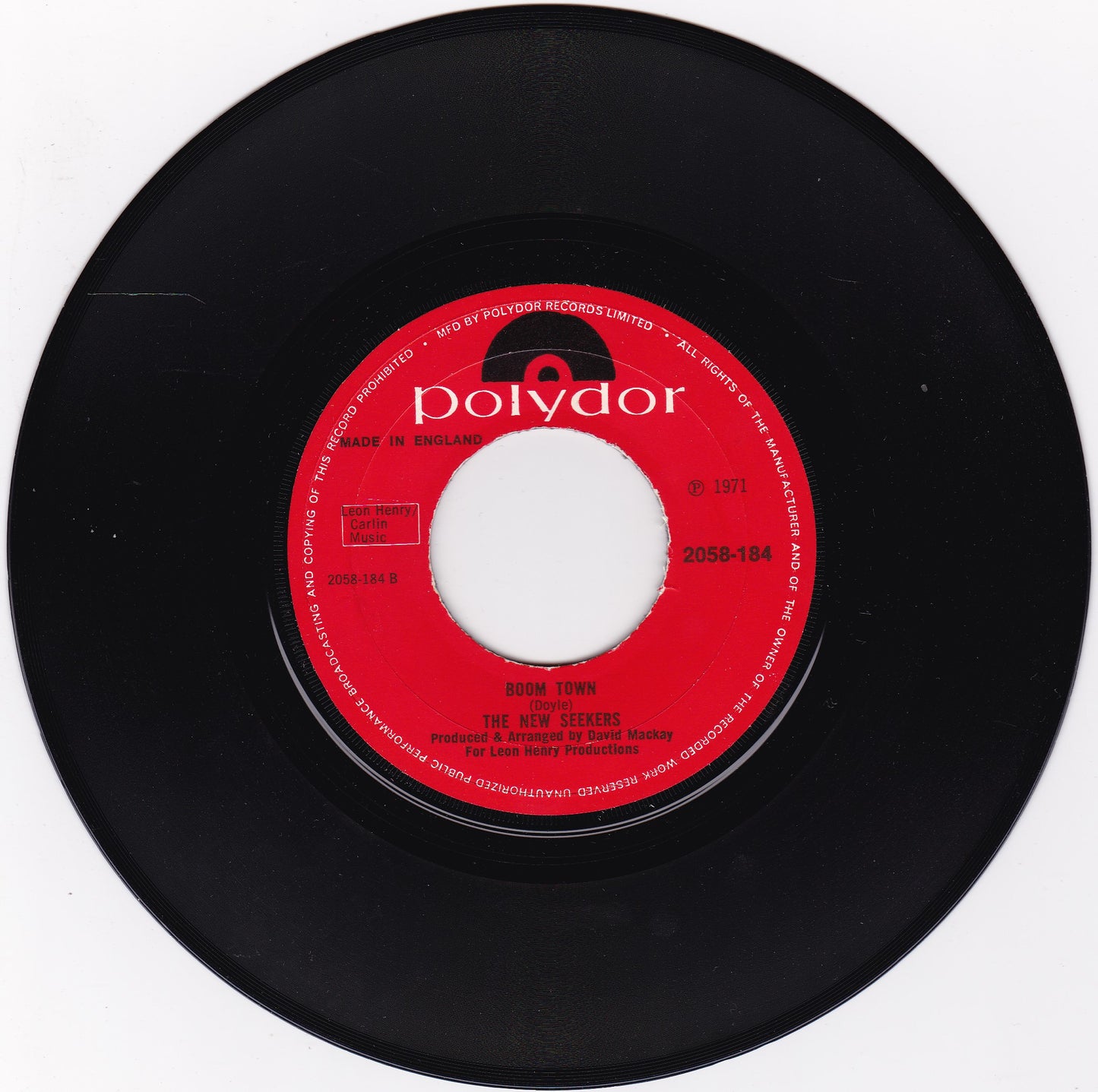 New Seekers - I'd Like To Teach The World To Sing (Polydor 1971) 7" vinyl G+/- jukebox