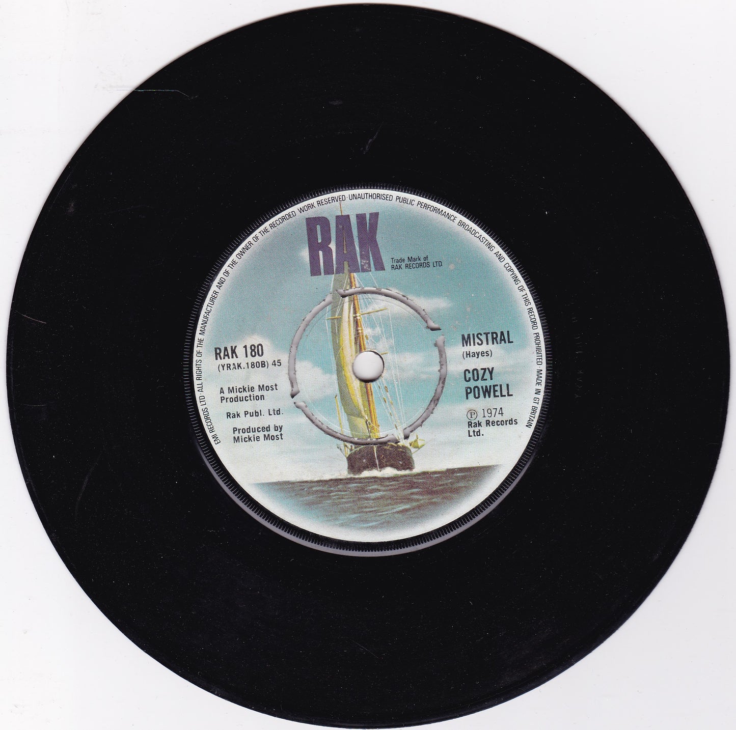 Cozy Powell – Na Na Na (RAK 1974) 7" vinyl single G+/-