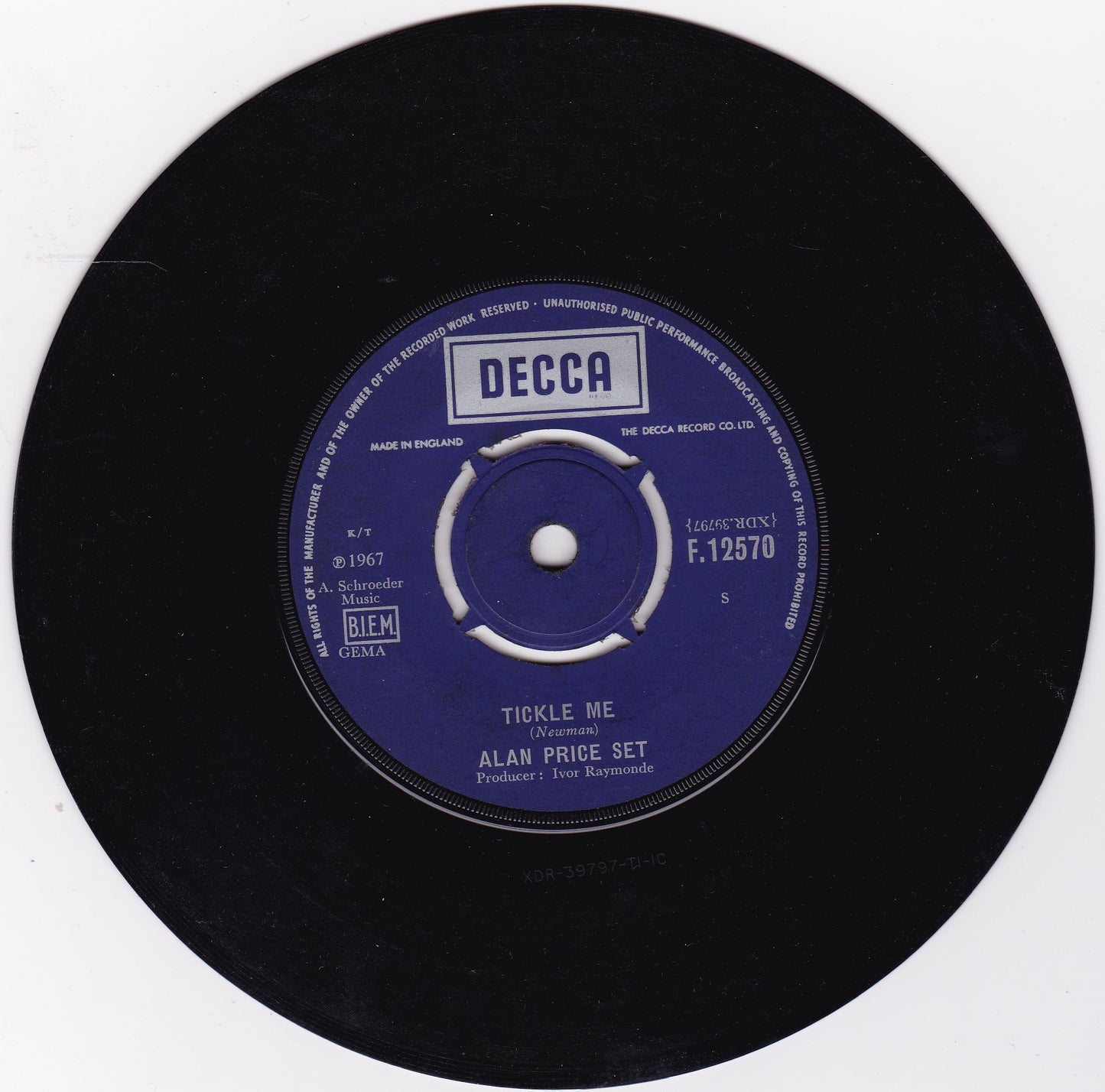 Alan Price Set – Simon Smith And The Amazing Dancing Bear (Decca 1967) 7" vinyl single G+/-