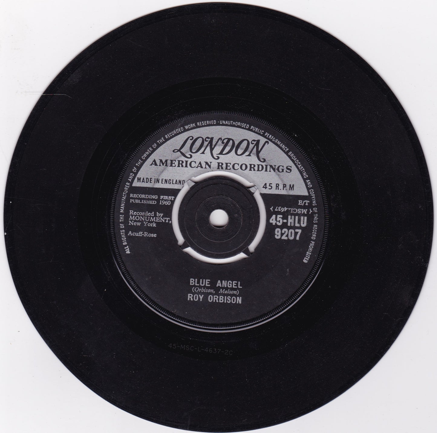 Roy Orbison – Blue Angel (London 1960) 7" vinyl single G+/-