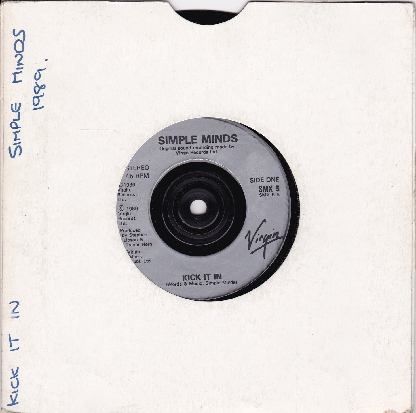 Simple Minds – Kick It In (Virgin 1989) 7" vinyl single G+/-