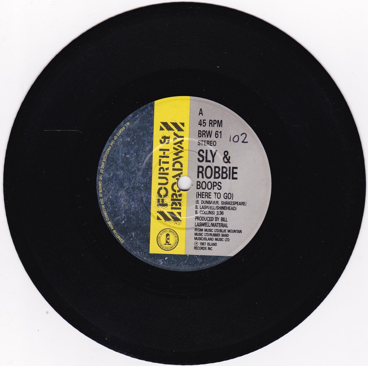 Sly & Robbie – Boops (Here To Go) (1987) 7" vinyl single G+/-
