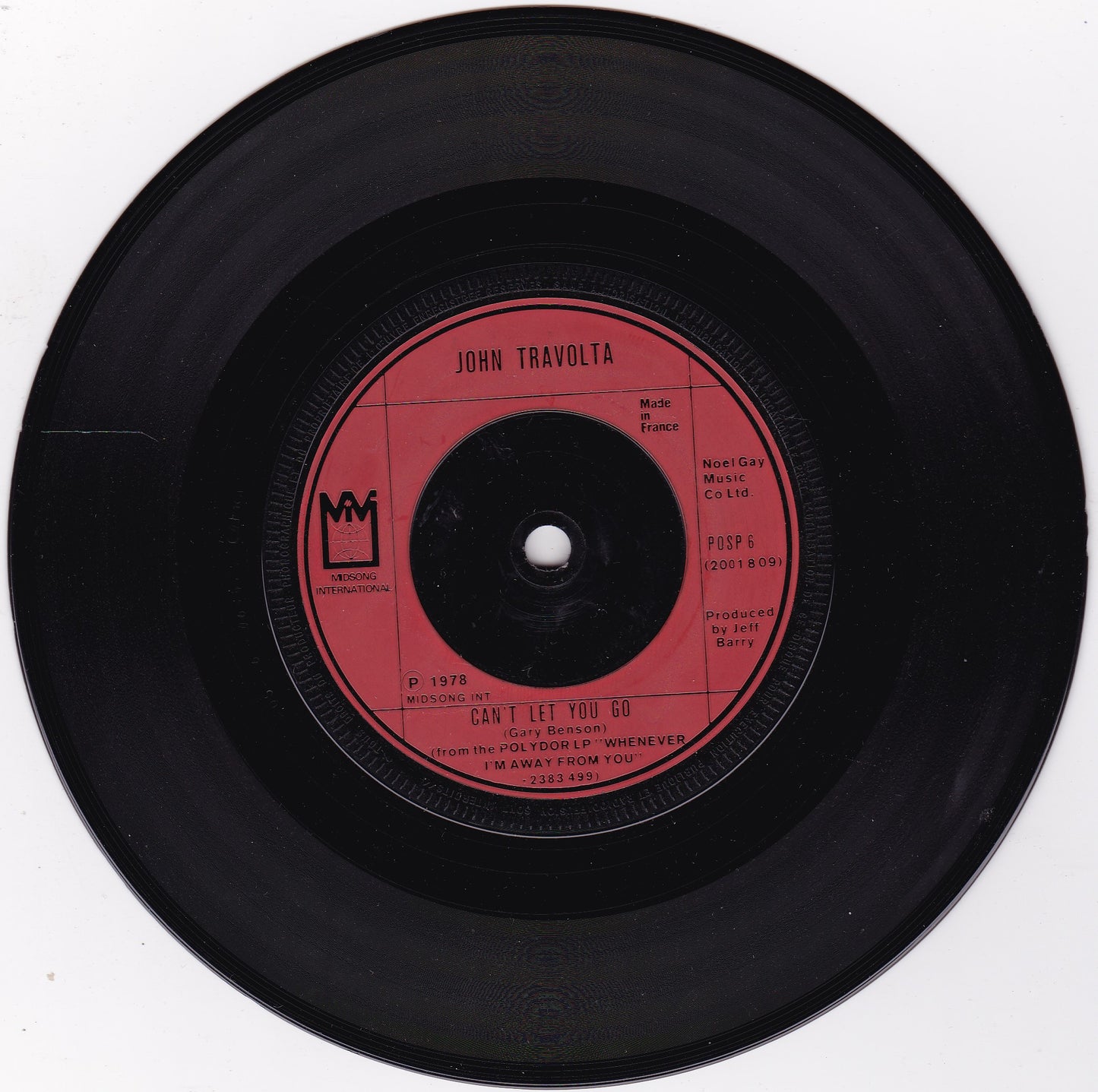 John Travolta – Sandy (Midsong 1978) 7" vinyl single G+/-