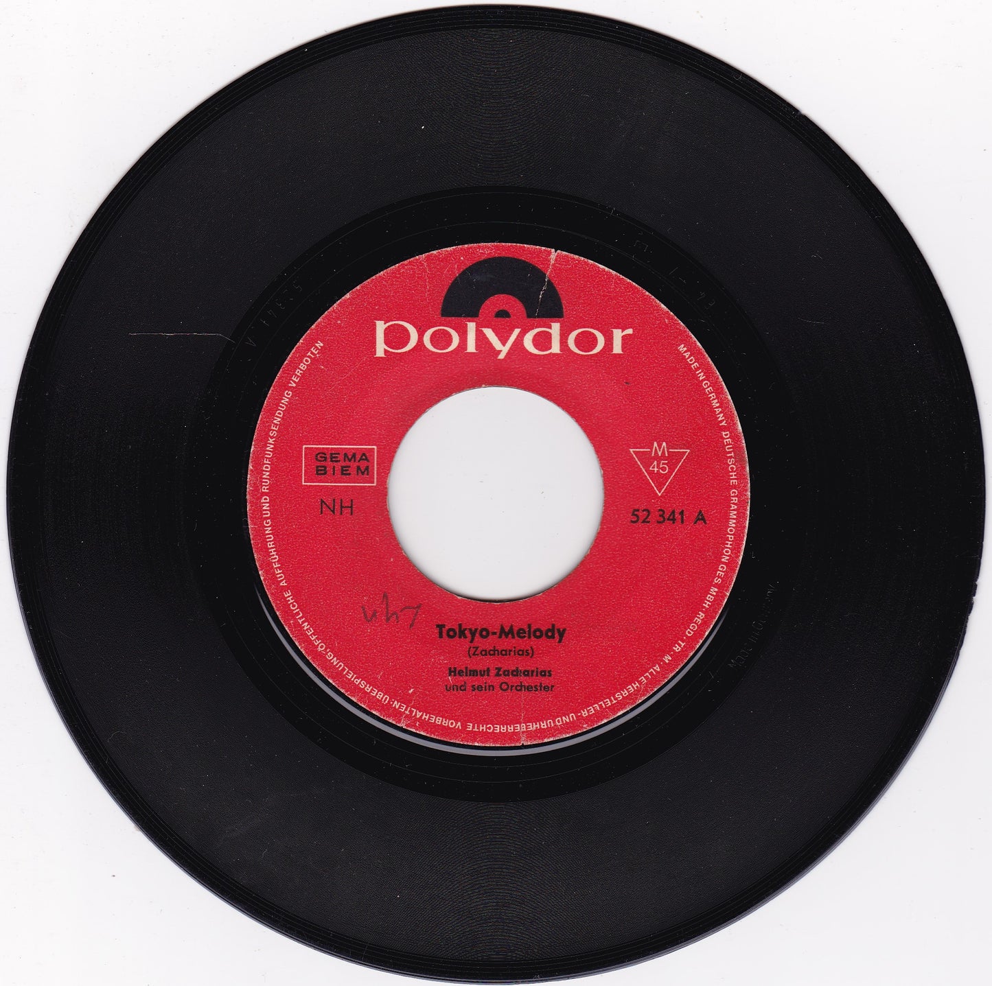 Helmut Zacharias And His Orchestra – Teatime In Tokyo (1964) 7" vinyl single G+/- jukebox centre