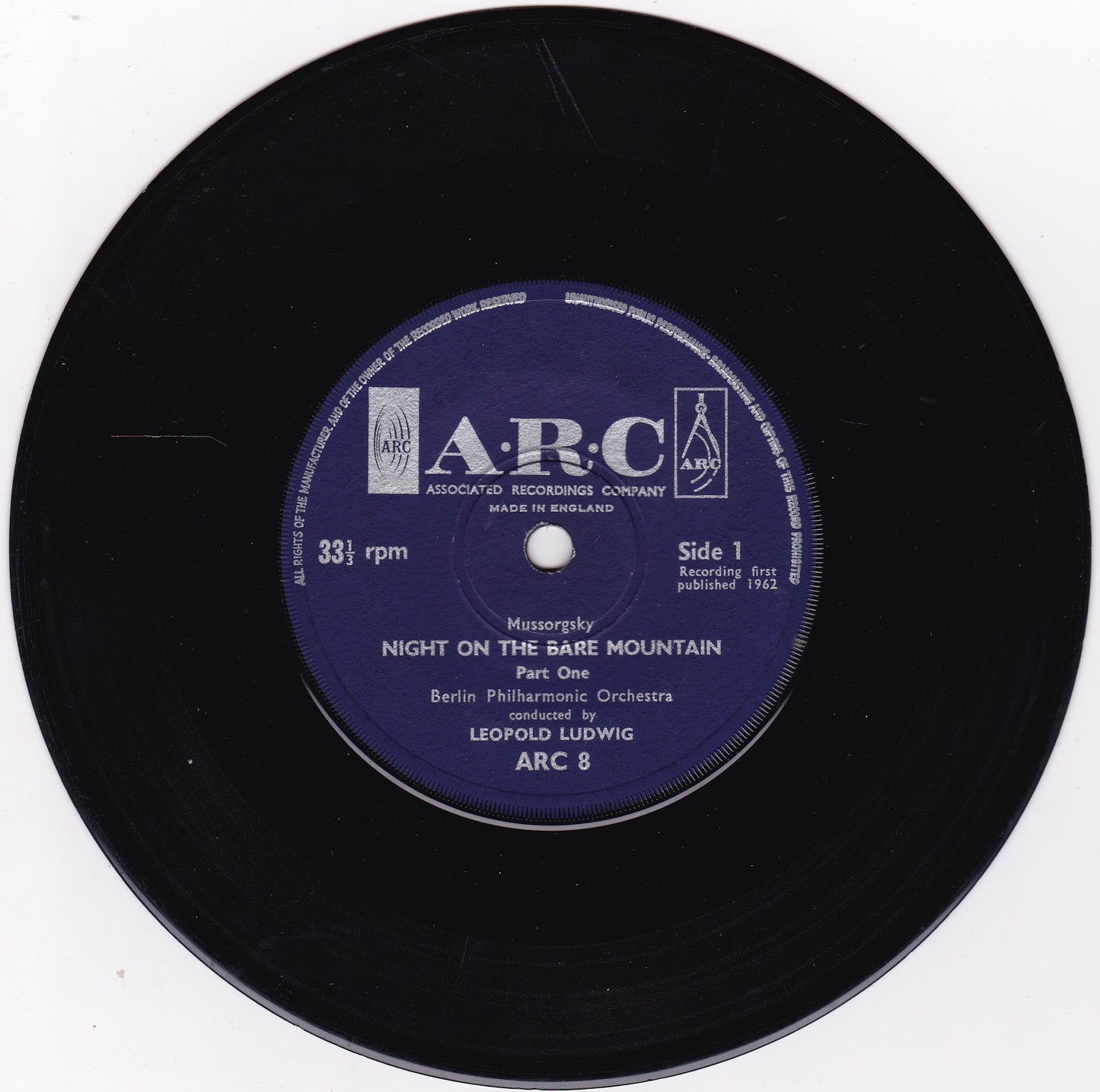 Mussorgsky – Night On The Bare Mountain (Arc 1962) 7" vinyl P/S EP G+/G+
