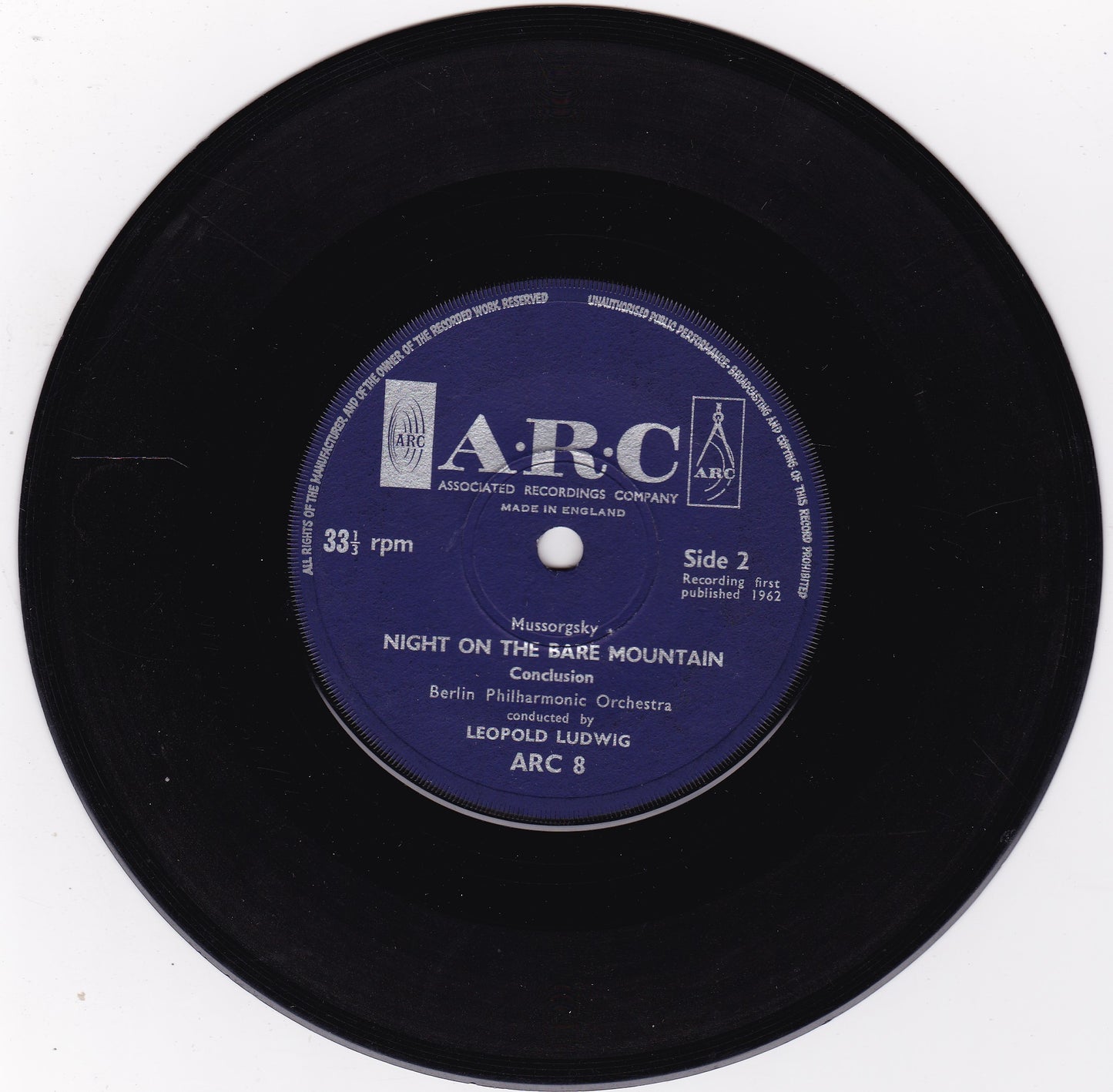 Mussorgsky – Night On The Bare Mountain (Arc 1962) 7" vinyl P/S EP G+/G+