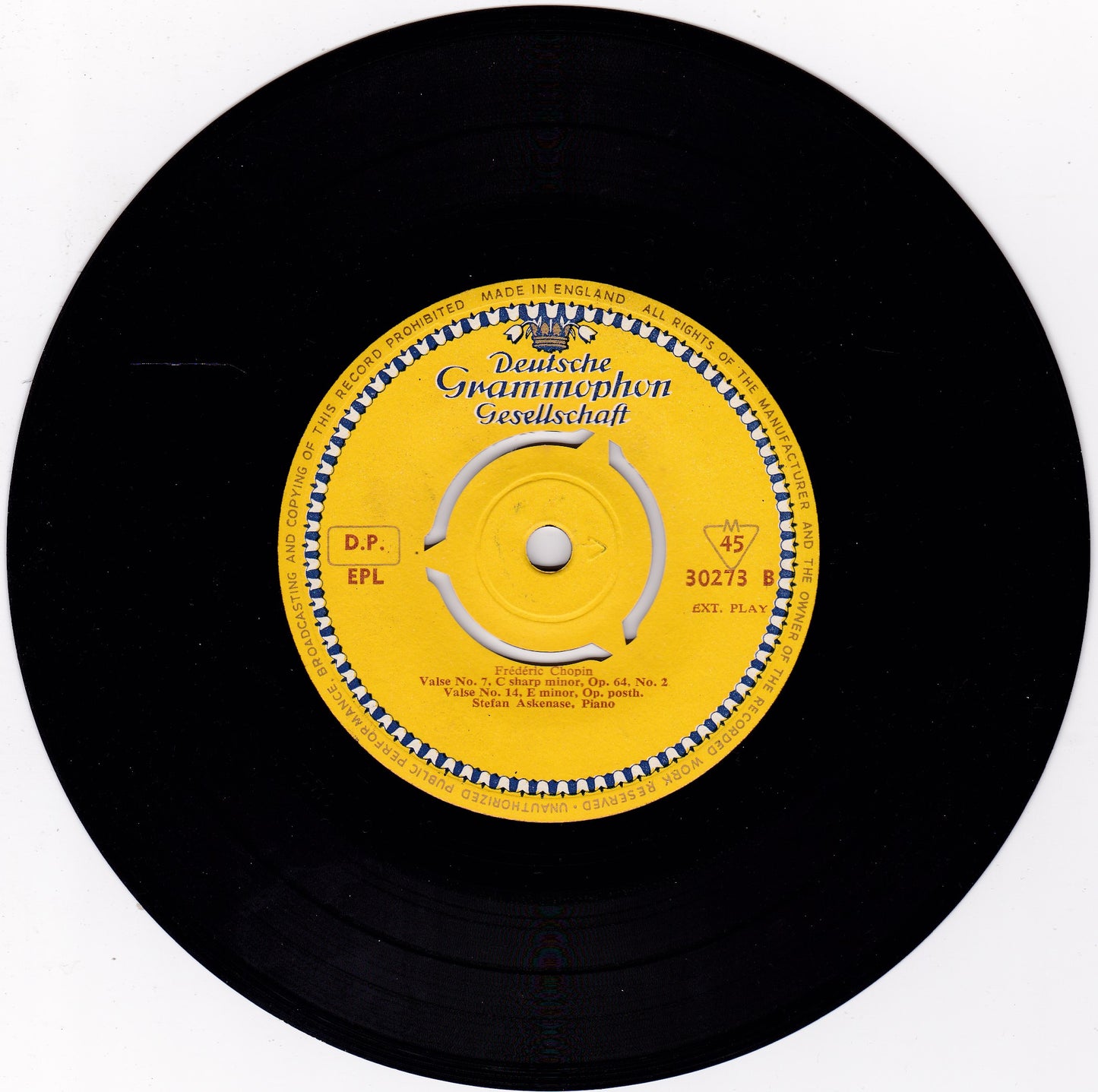 Chopin, Askenase – 4 Walzes (Deutsche Grammophon) 7" vinyl P/S EP G+/G+