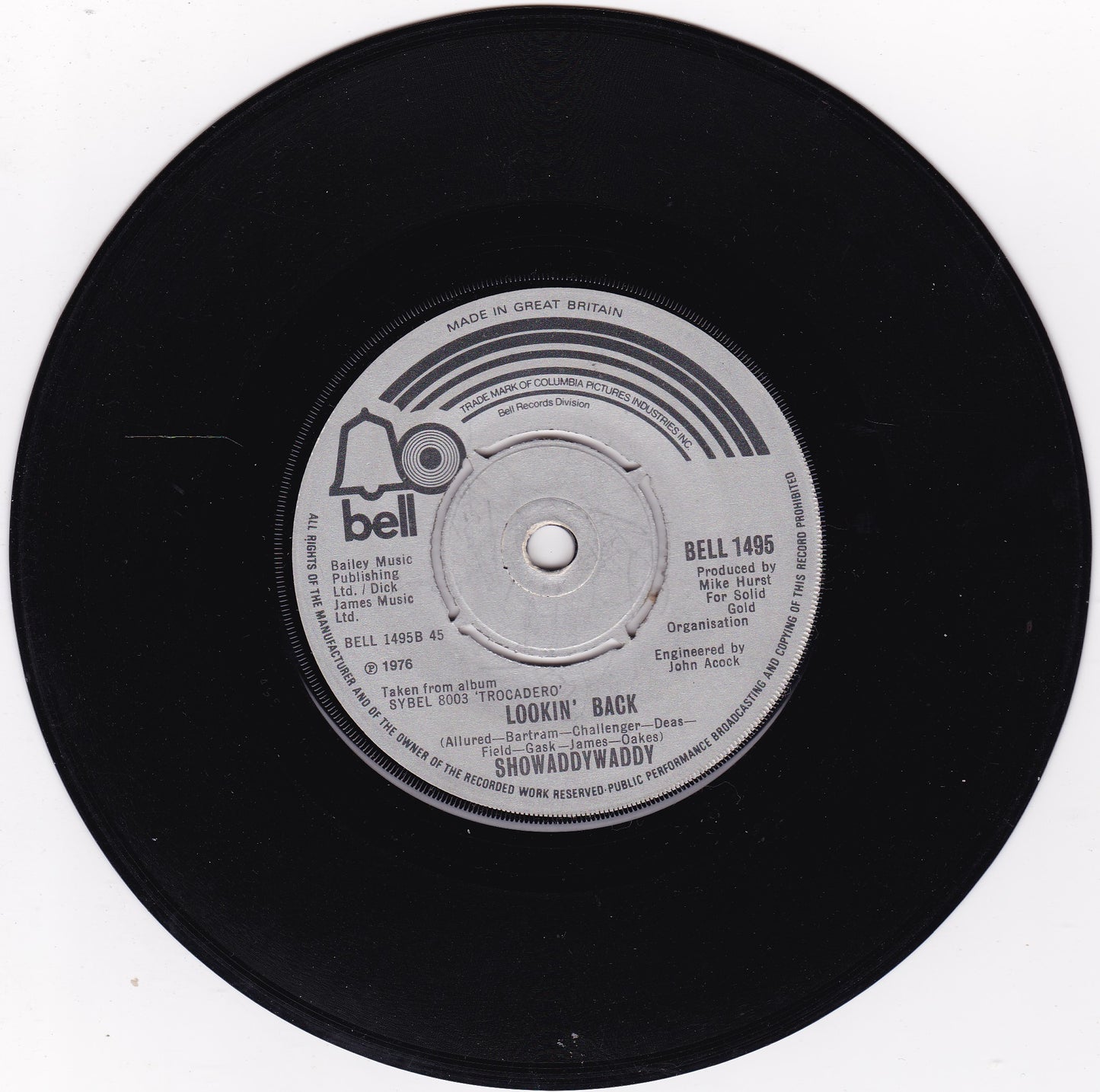 Showaddywaddy - Under The Moon Of Love (Bell 1976) 7" vinyl single VG/-