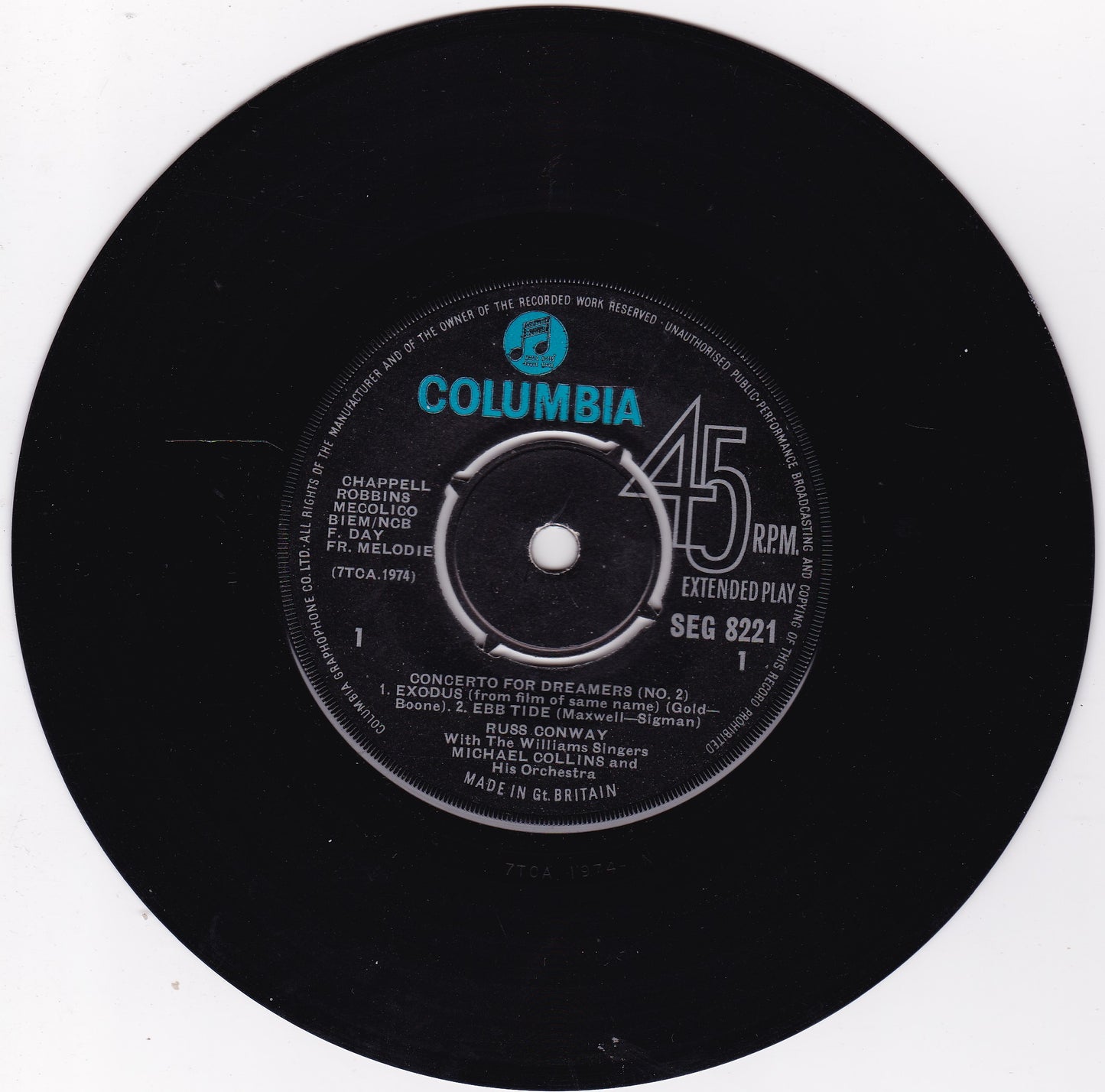 Russ Conway – Concerto For Dreamers No.2 (Columbia 1962) 7" vinyl P/S EP VG/VG