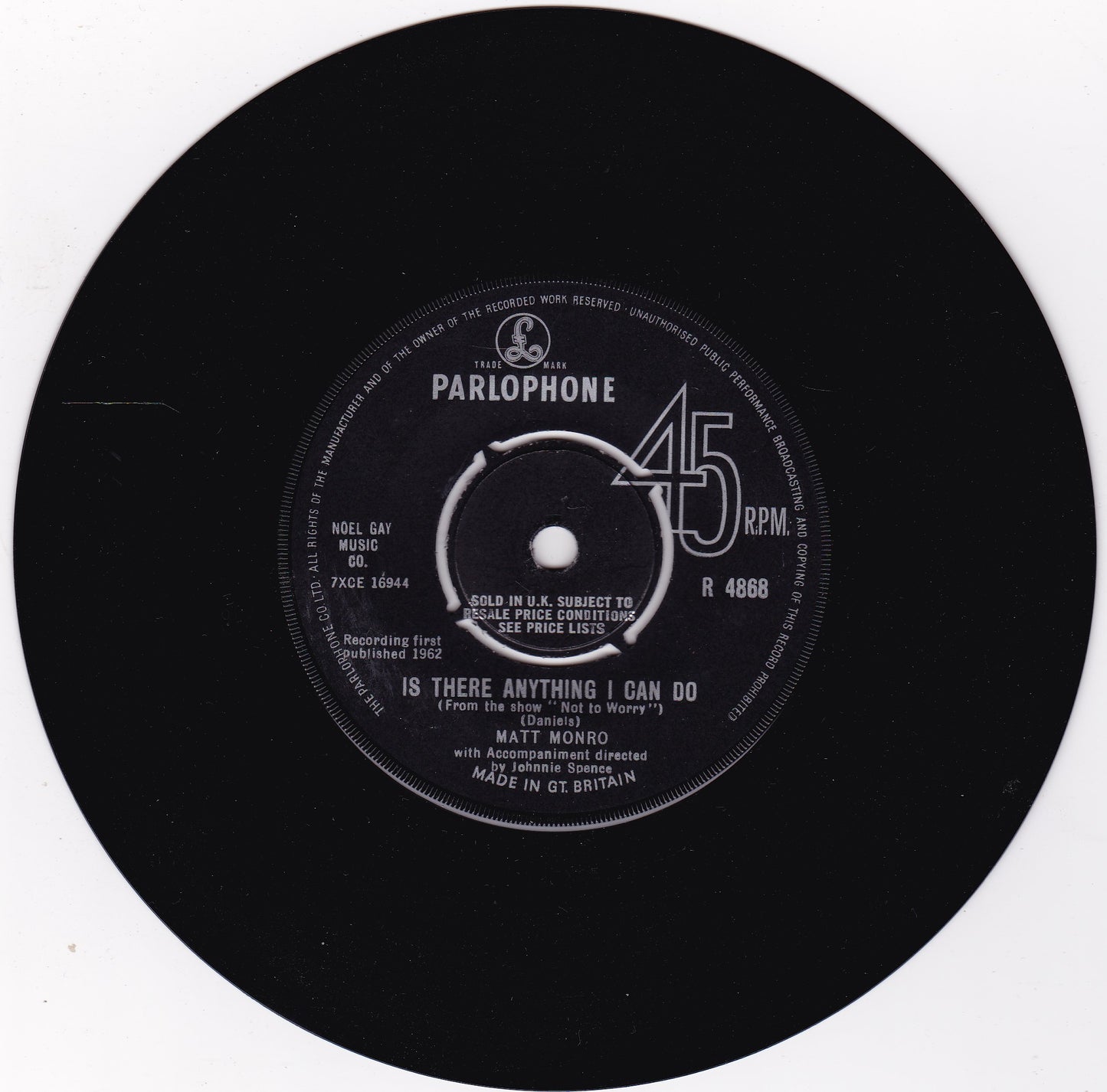 Matt Monro – Softly As I Leave You (Parlophone 1964) 7" vinyl single VG/-