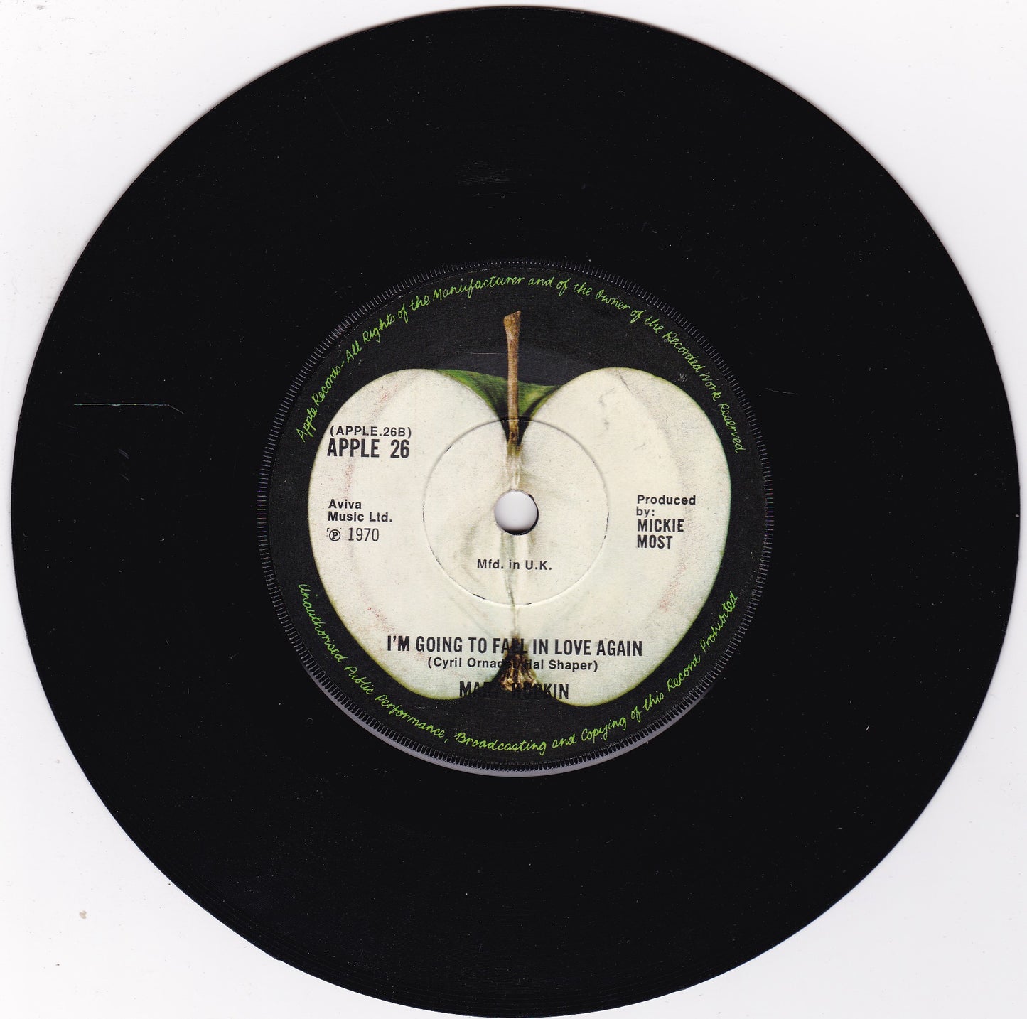 Mary Hopkin - Knock, Knock Who's There ? (Apple, 1970) 7" vinyl single VG/-