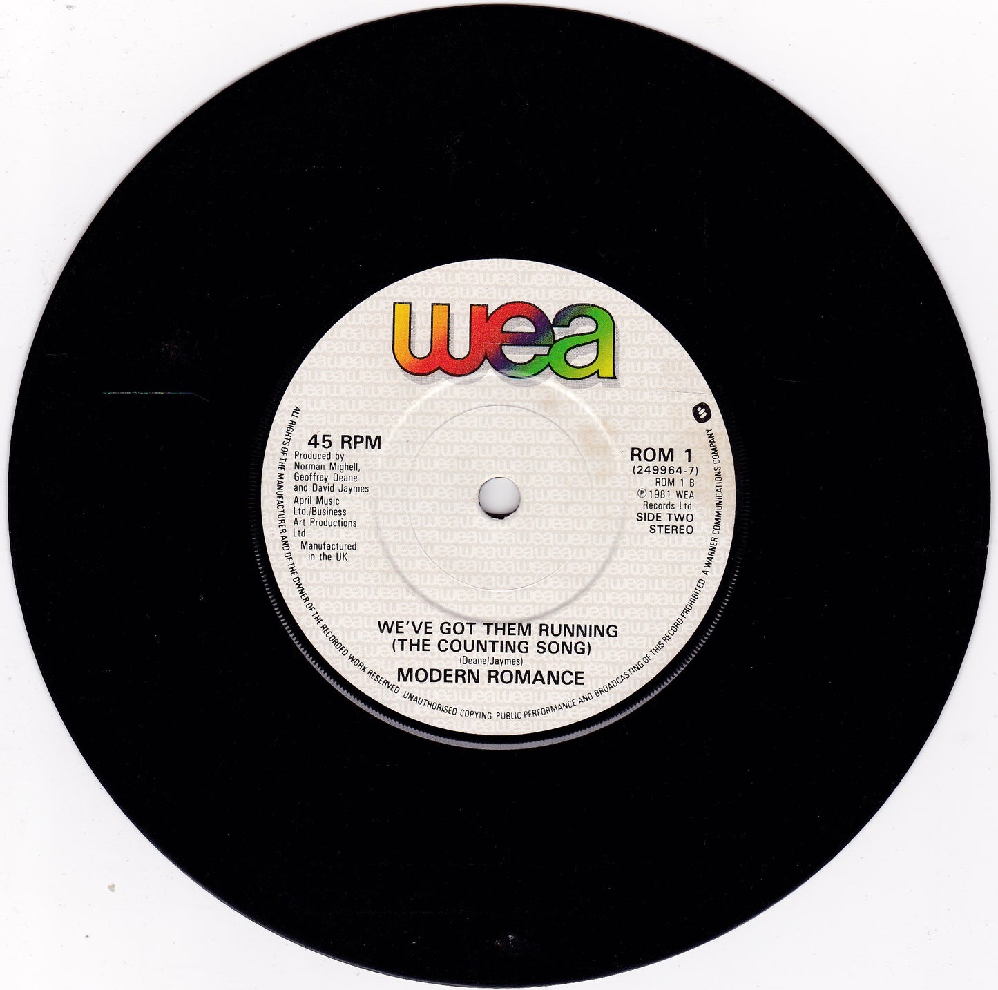 Modern Romance – Best Years Of Our Lives (WEA,1982) 7" vinyl P/S single VG/VG