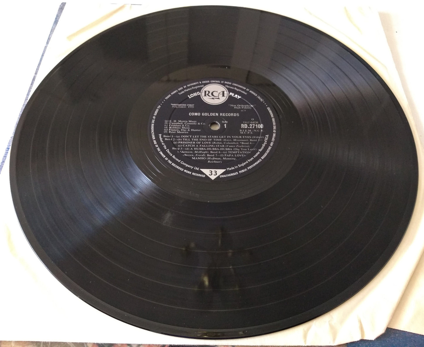 Perry Como – Como's Golden Records (RCA 1958) 12" vinyl LP VG/VG