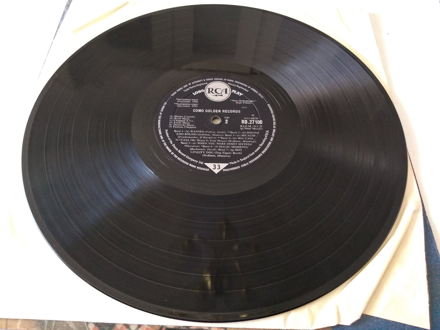 Perry Como – Como's Golden Records (RCA 1958) 12" vinyl LP VG/VG