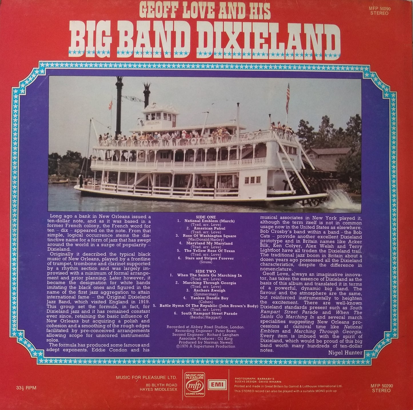 Geoff Love – Big Band Dixieland (MFP 1976) 12" vinyl LP VG/VG