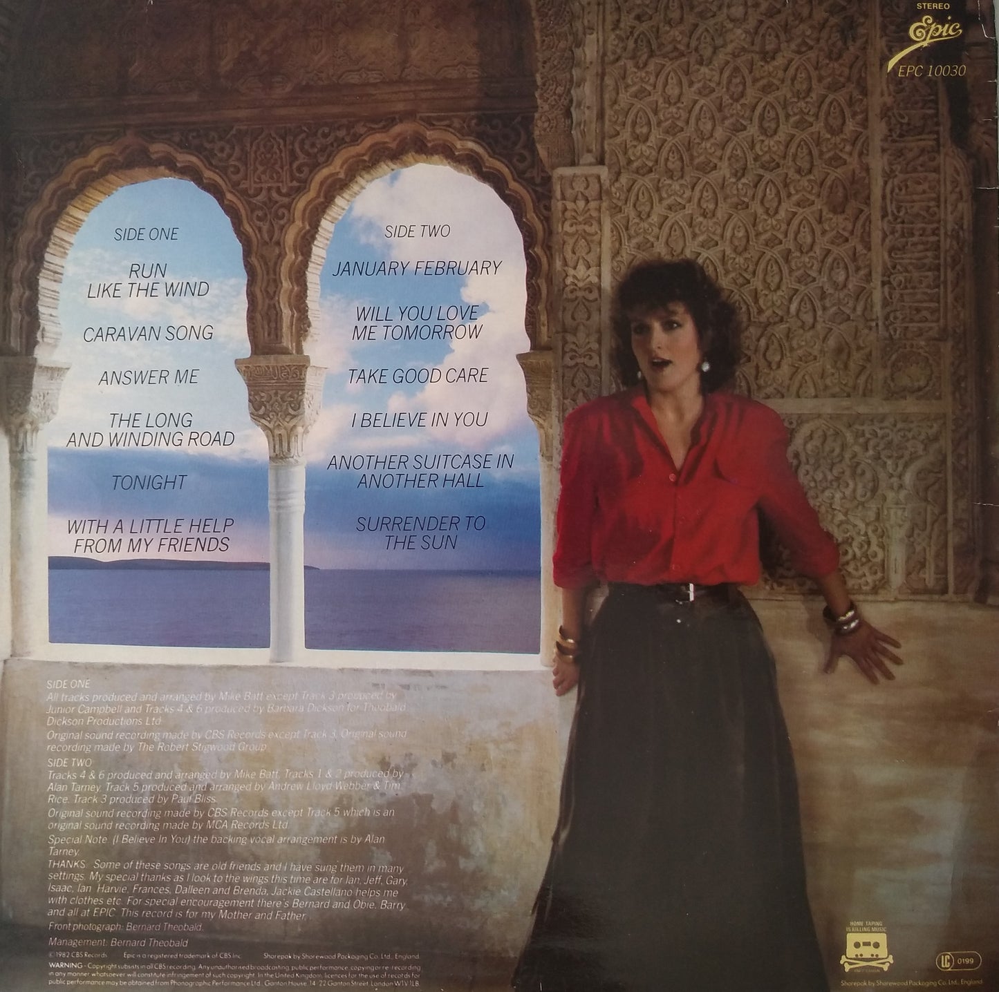 Barbara Dickson - All For A Song (Epic 1982) 12" vinyl LP VG/VG