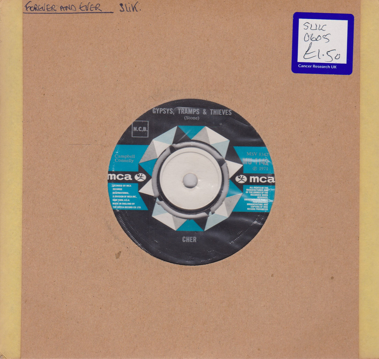 Cher – Gypsys, Tramps & Thieves (MCA 1971) 7" vinyl single G+/-