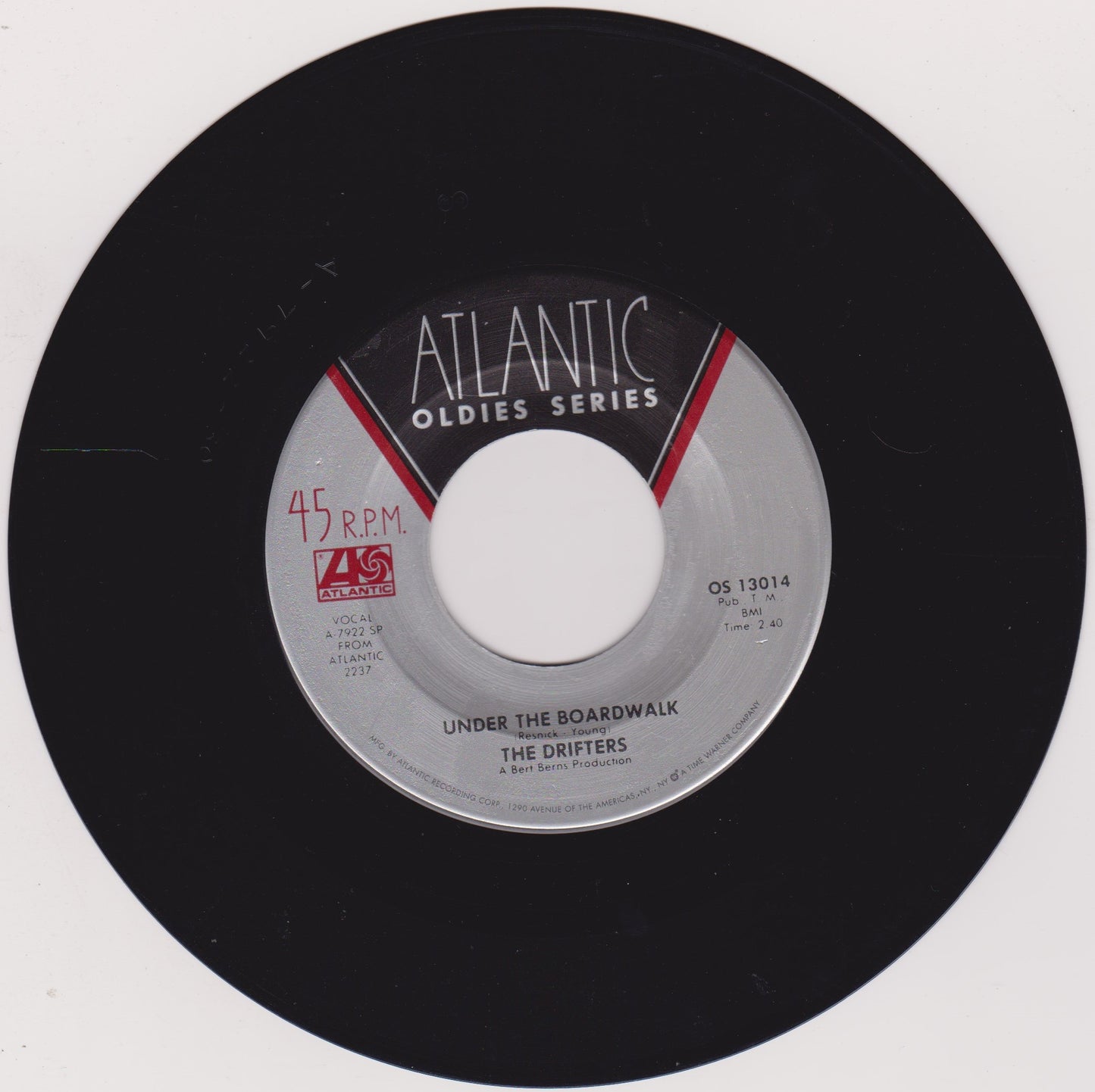 The Drifters - Under The Boardwalk/Ruby Baby (Atlantic) 7" vinyl US single VG/- jukebox centre