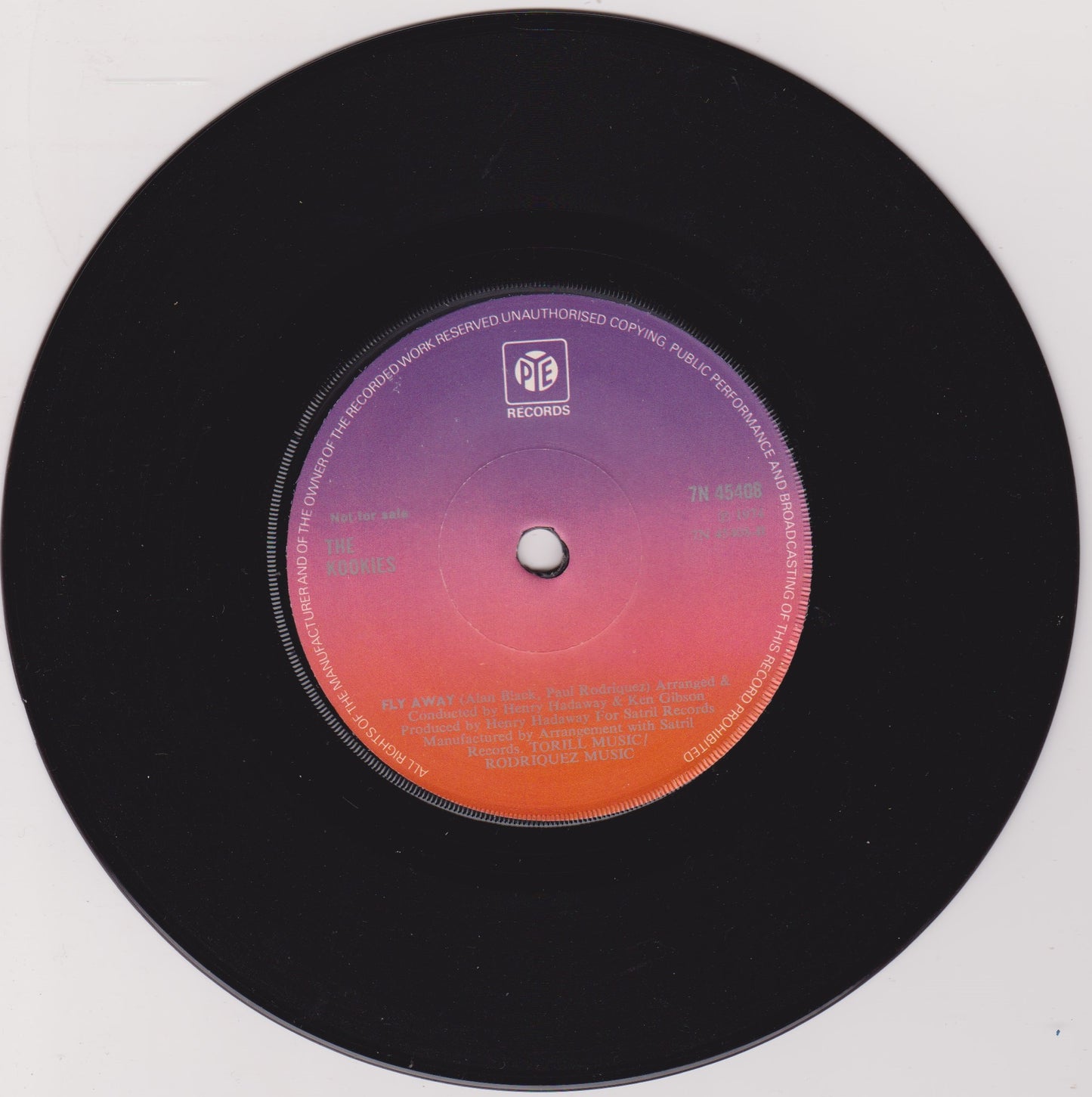 The Kookies - Johnny Angel Wings (Pye 1974) 7" vinyl single VG/VG promo