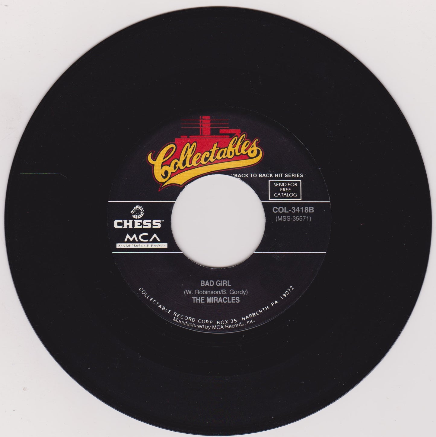 The Tuneweavers / The Miracles – Happy Happy Birthday Baby / Bad Girl 7" VG/- US jukebox centre