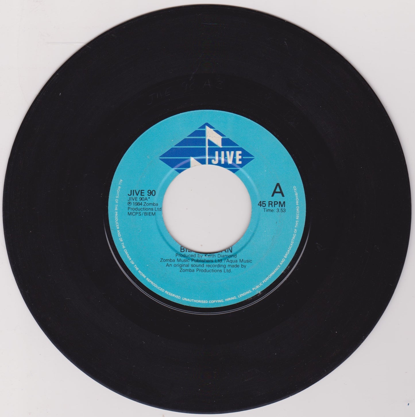 Billy Ocean - Suddenly (Jive 1984) 7" vinyl single VG/- jukebox centre