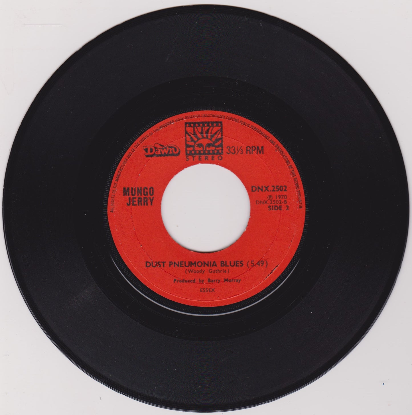 Mungo Jerry – In The Summertime (Dawn, 1970) 7" vinyl EP VG/- jukebox centre