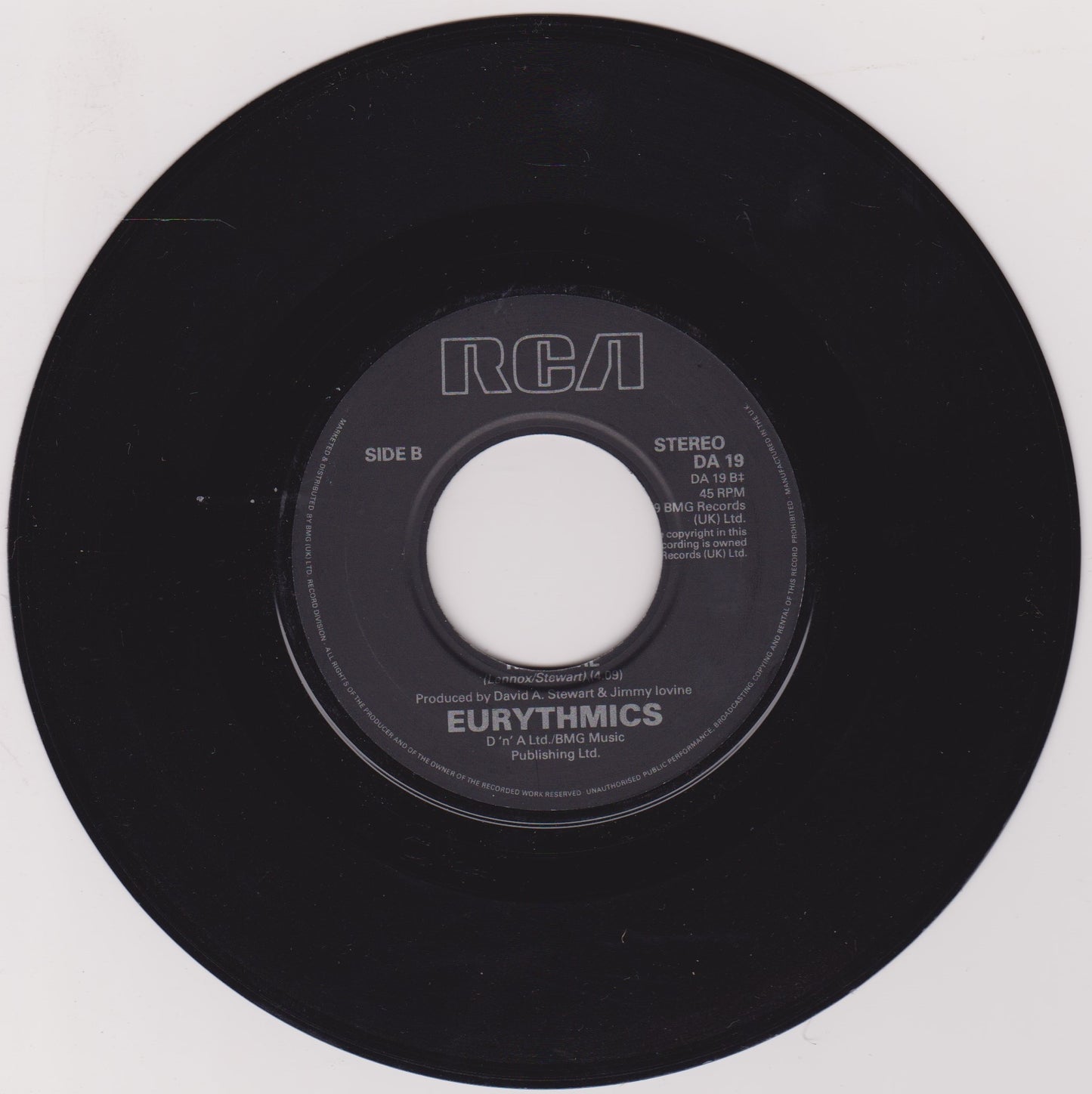 Eurythmics - Don't Ask Me Why / Rich Girl (RCA 1989) 7" vinyl single VG/- jukebox centre