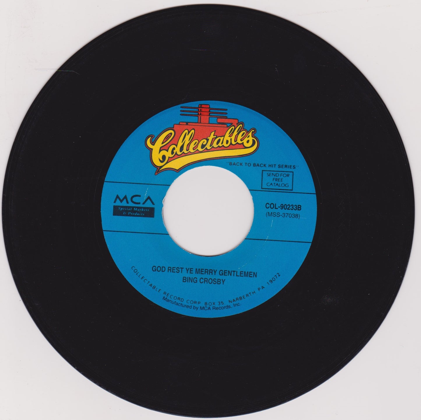 Bing Crosby – White Christmas / God Rest Ye Merry Gentlemen 7" US vinyl VG/-