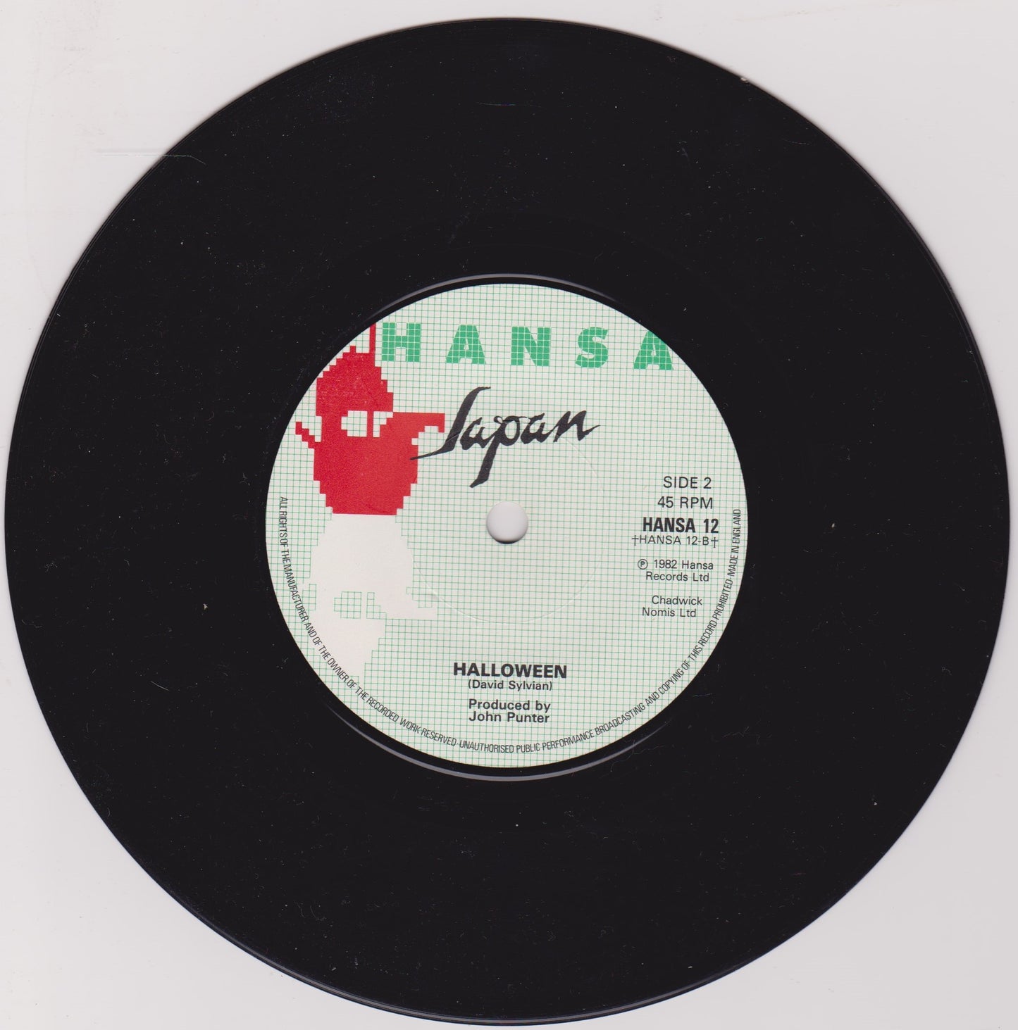 Japan – I Second That Emotion (Hansa 1982) 7" vinyl P/S single VG/VG