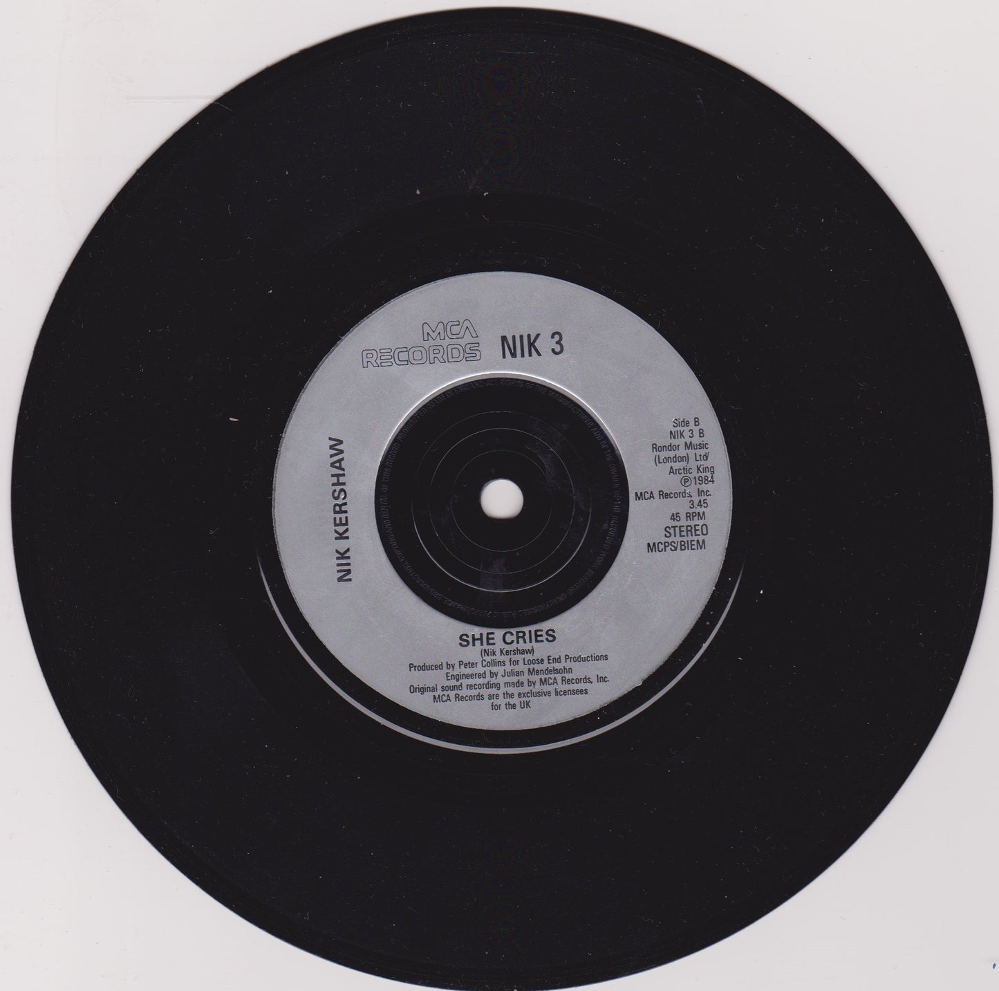 Nik Kershaw – Dancing Girls (MCA 1984) 7" vinyl single VG/VG