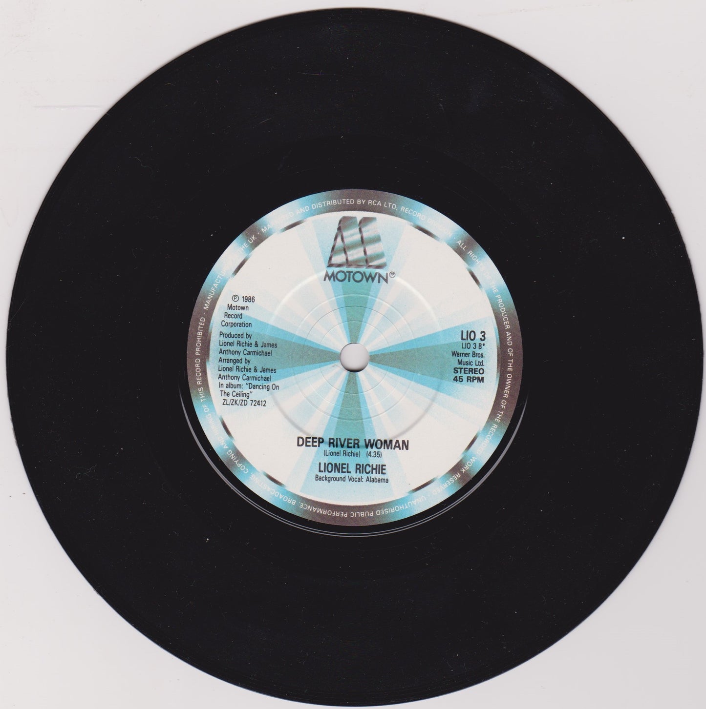 Lionel Richie – Ballerina Girl (Motown 1986) 7" vinyl P/S single VG/VG