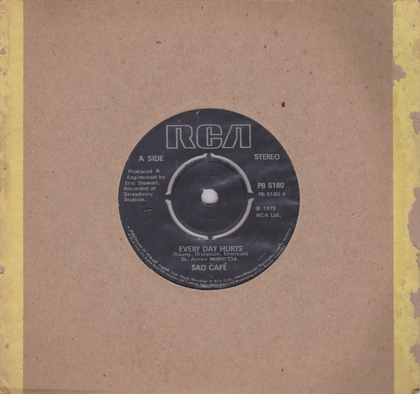 Sad Café - Every Day Hurts (RCA 1979) 7" vinyl single VG/-