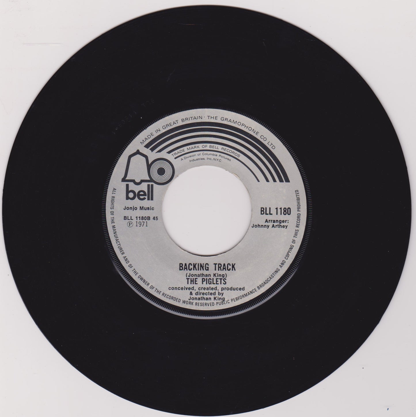 The Piglets – Johnny Reggae (Bell 1971) 7" vinyl single G+/- jukebox centre