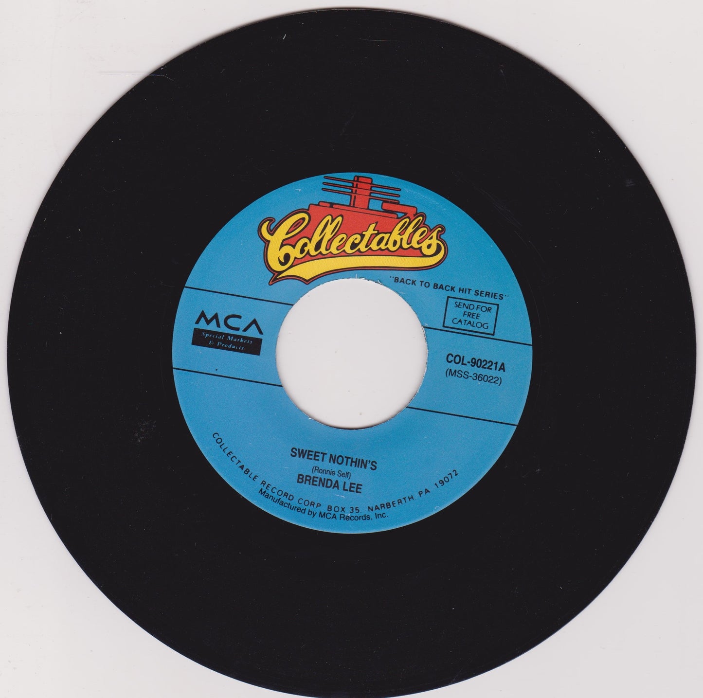 Brenda Lee – Sweet Nothin's / I Want To Be Wanted 7" US vinyl single VG/VG jukebox