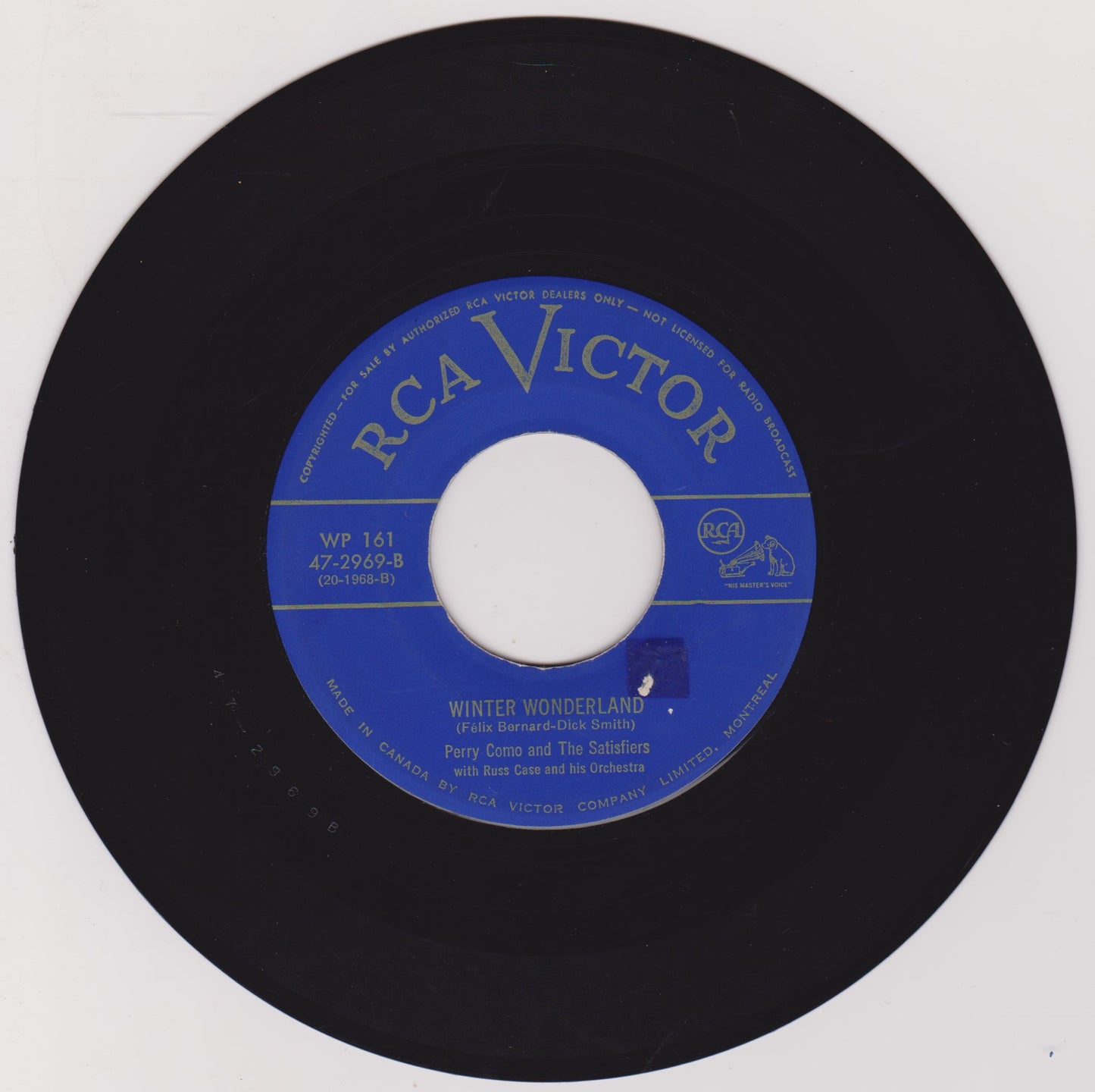Perry Como - That Christmas Feeling (RCA 1952) 7" vinyl single VG/- jukebox Canada