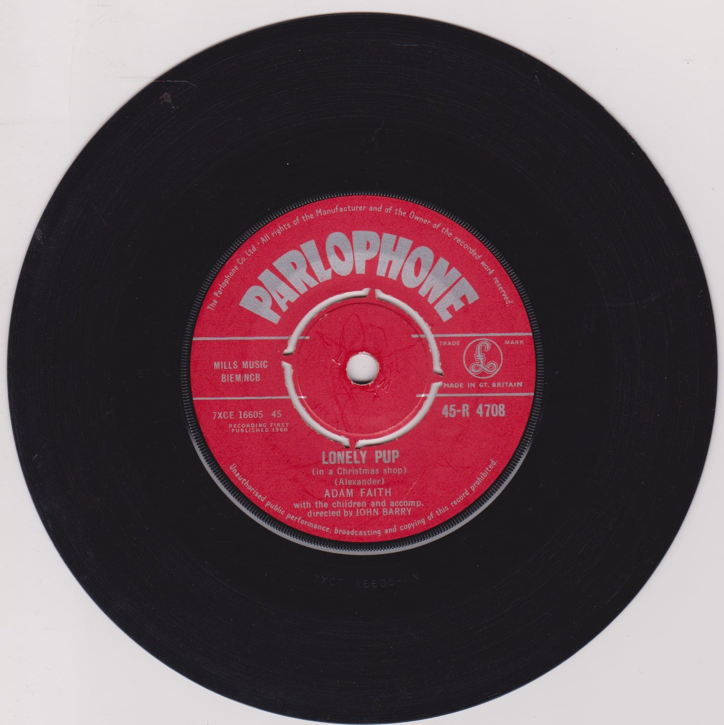 Adam Faith – Lonely Pup (In A Christmas Shop) (1967) 7" vinyl single VG/-