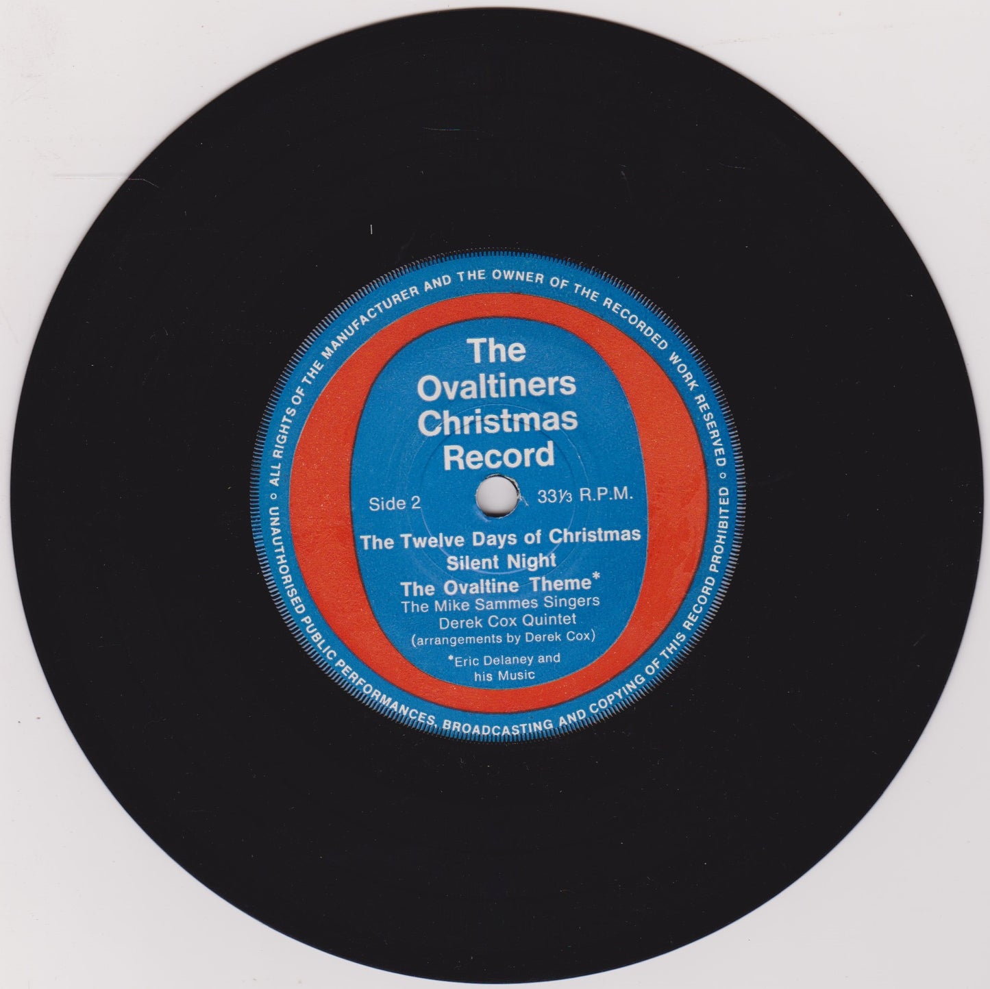 Mike Sammes Singers And Derek Cox Quintet - The Ovaltiners Christmas Record VG