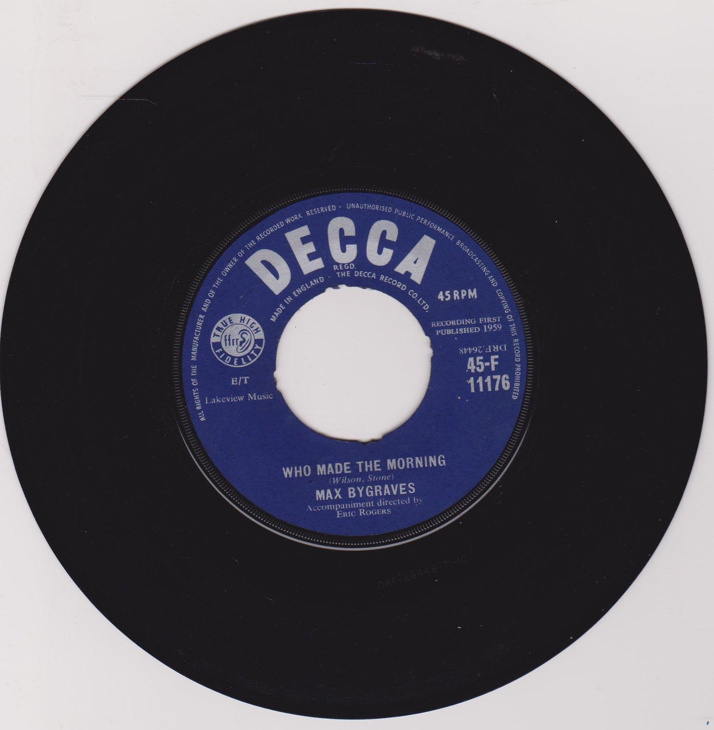 Max Bygraves – Jingle Bell Rock (Decca 1959) 7" vinyl single VG/-