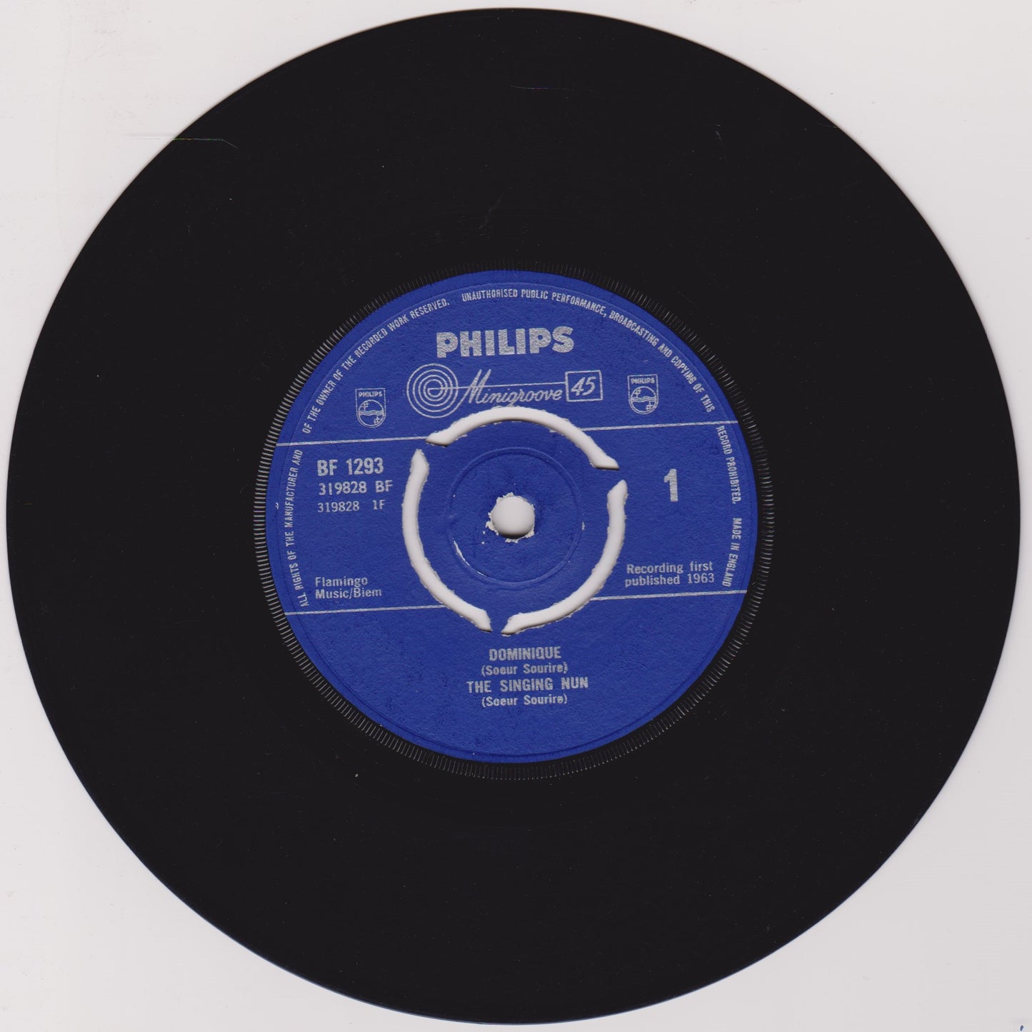 The Singing Nun, Soeur Sourire – Dominique (Philips 1963) 7" vinyl single VG/VG