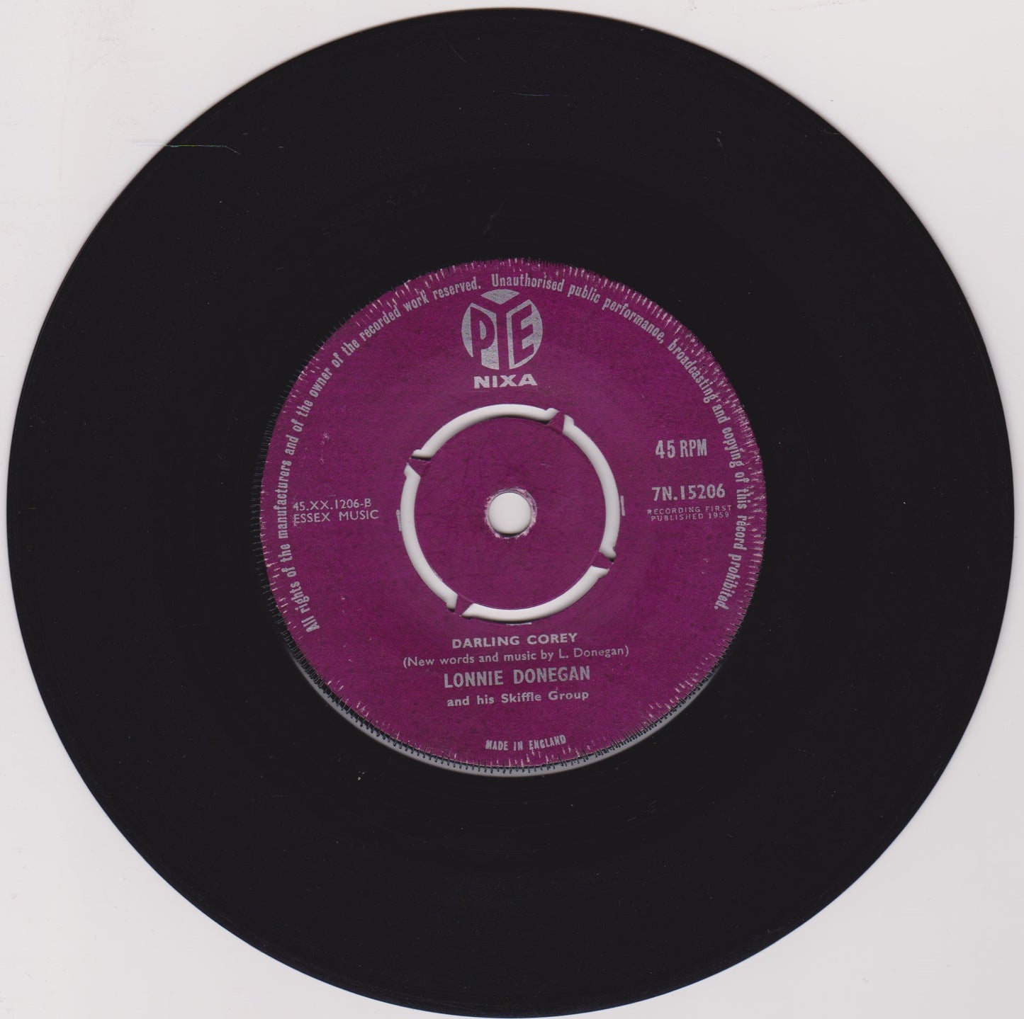 Lonnie Donegan And His Skiffle Group – Battle Of New Orleans 7" vinyl single VG/G