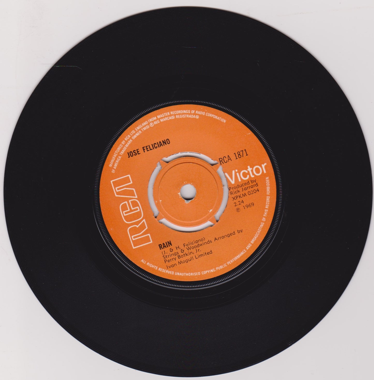 Jose Feliciano – And The Sun Will Shine (RCA 1969) 7" vinyl single VG/-