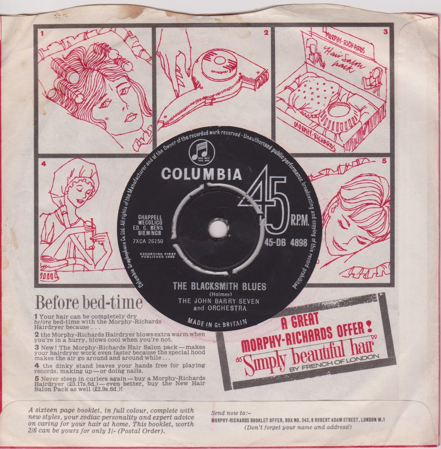 The John Barry Seven And Orchestra – The James Bond Theme 7" vinyl single VG/-