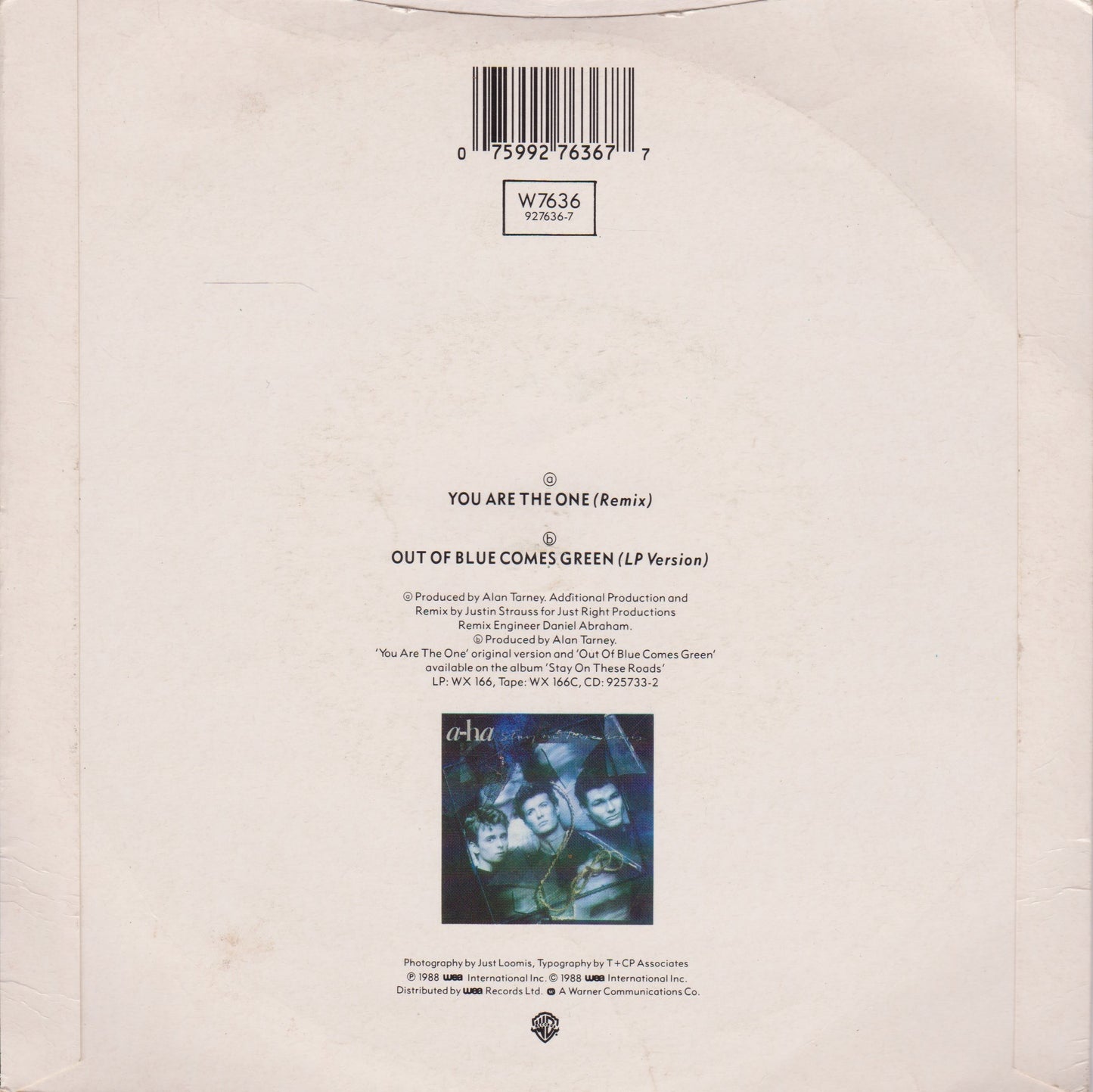 a-ha – You Are The One (Remix) (WB 1988) 7" vinyl P/S single G+/VG