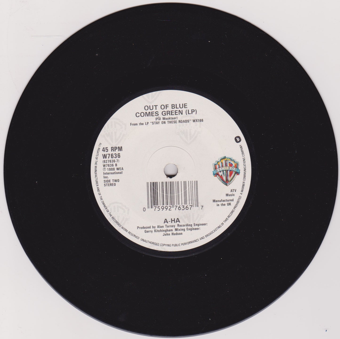 a-ha – You Are The One (Remix) (WB 1988) 7" vinyl P/S single G+/VG