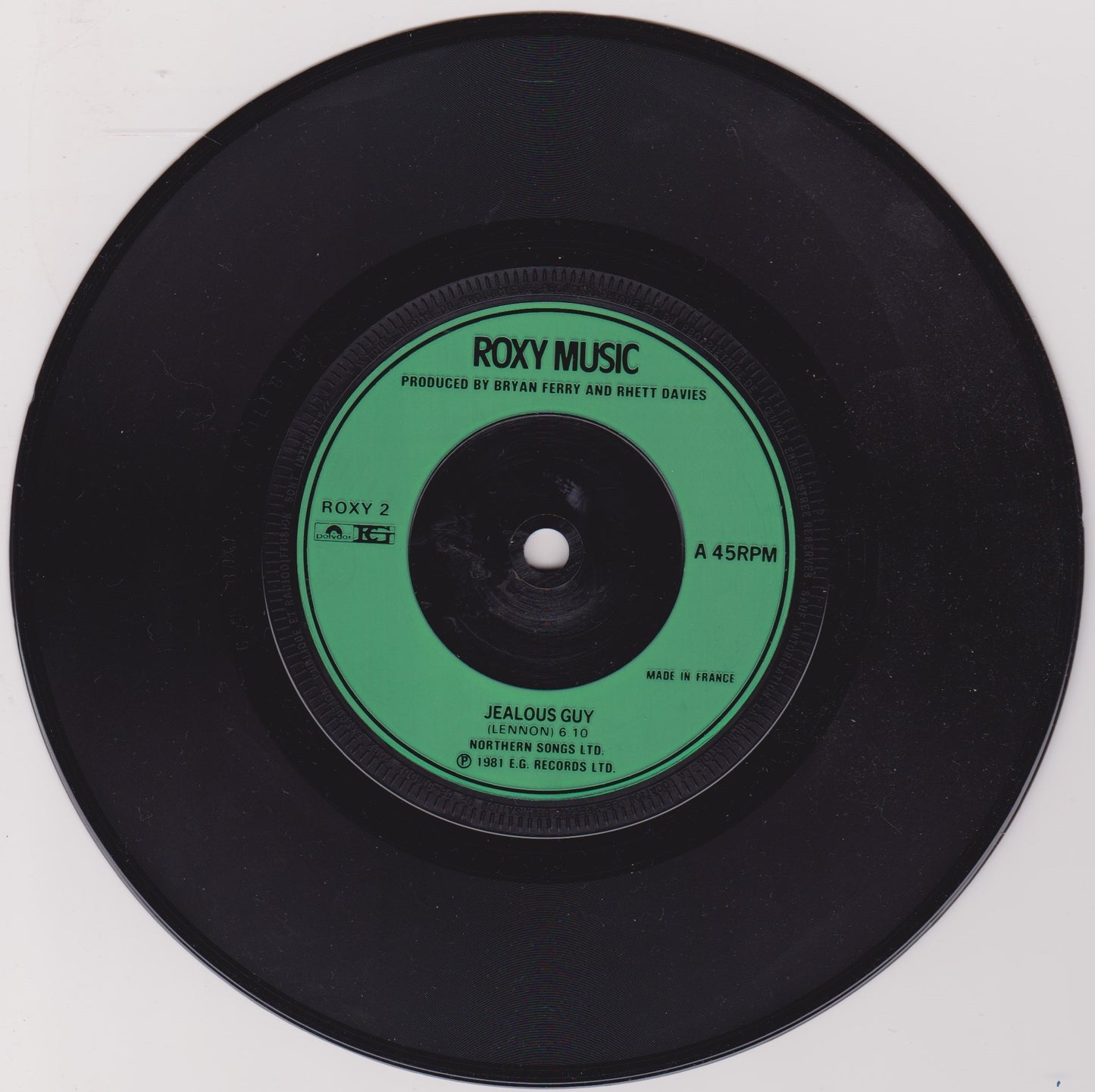 Roxy Music - Jealous Guy (EG 1981) 7" vinyl P/S single VG/VG