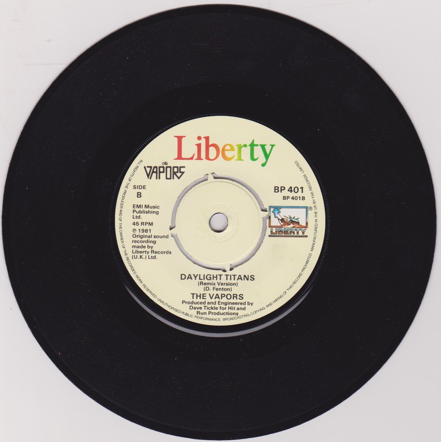 The Vapors – Jimmie Jones (Liberty 1981) 7" vinyl P/S single VG/VG