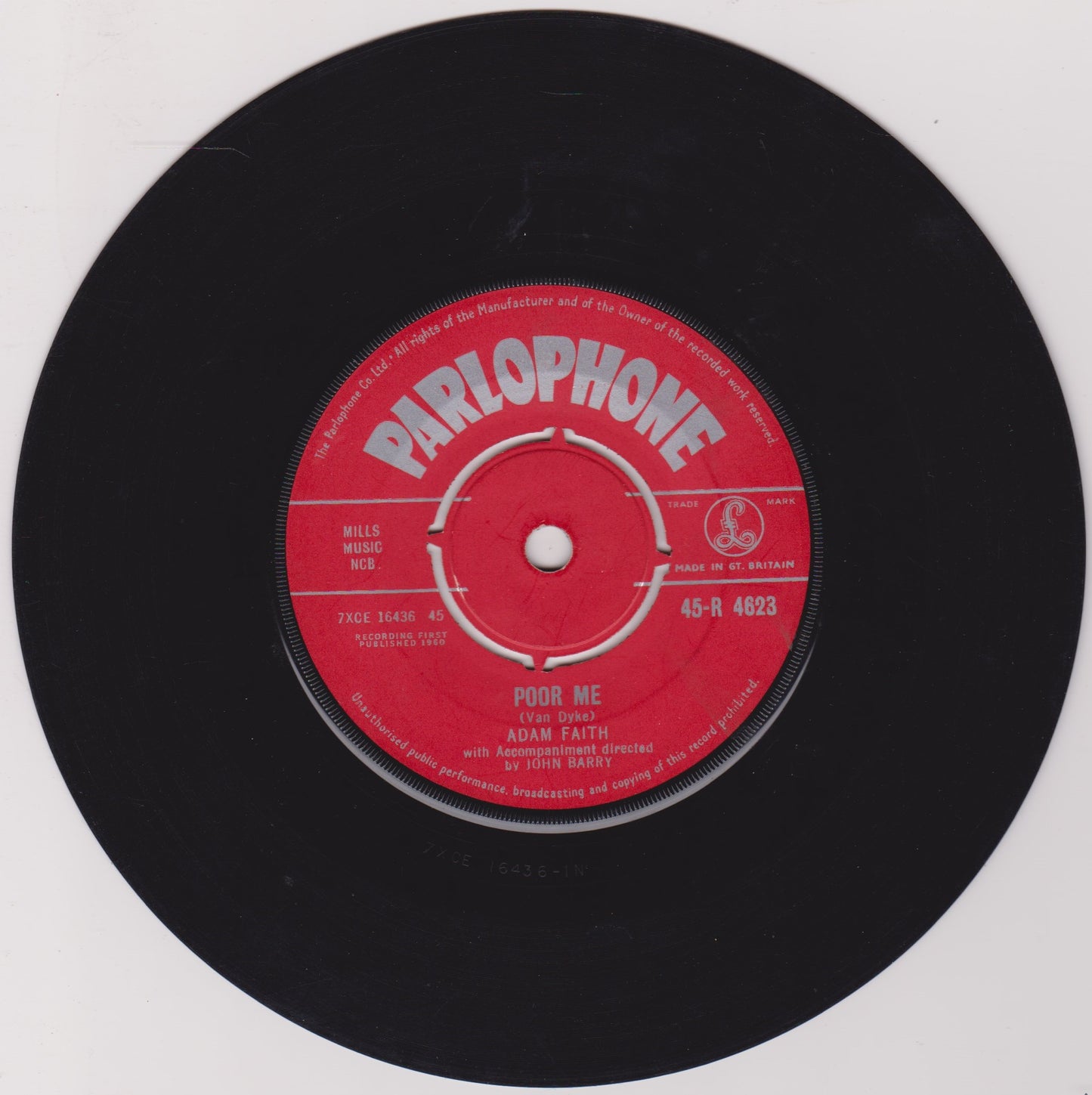 Adam Faith – Poor Me (1960) 7" vinyl single VG/-