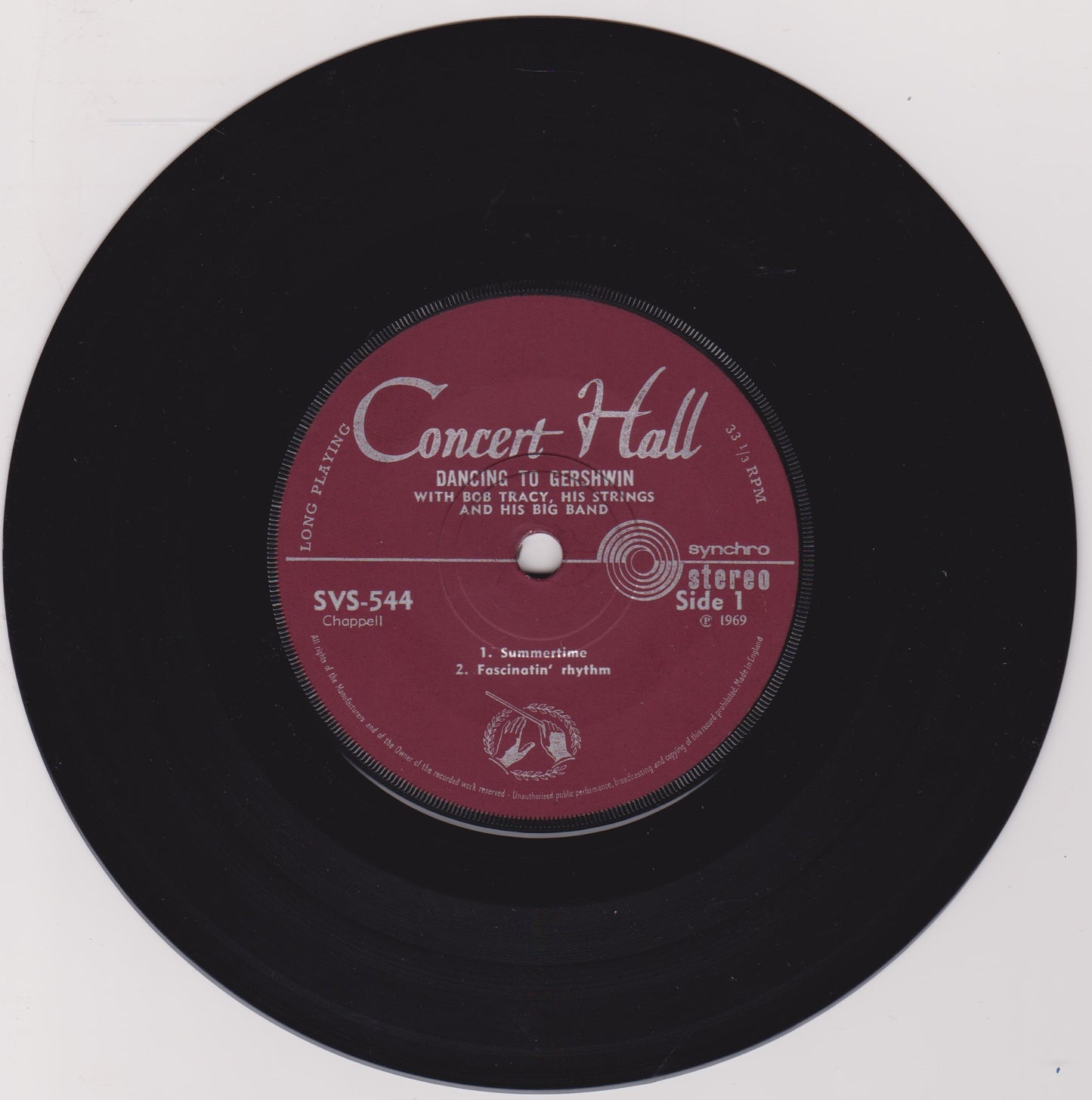 Bob Tracy, His Strings And His Big Band – Dancing To Gershwin 7" vinyl P/S EP VG/VG